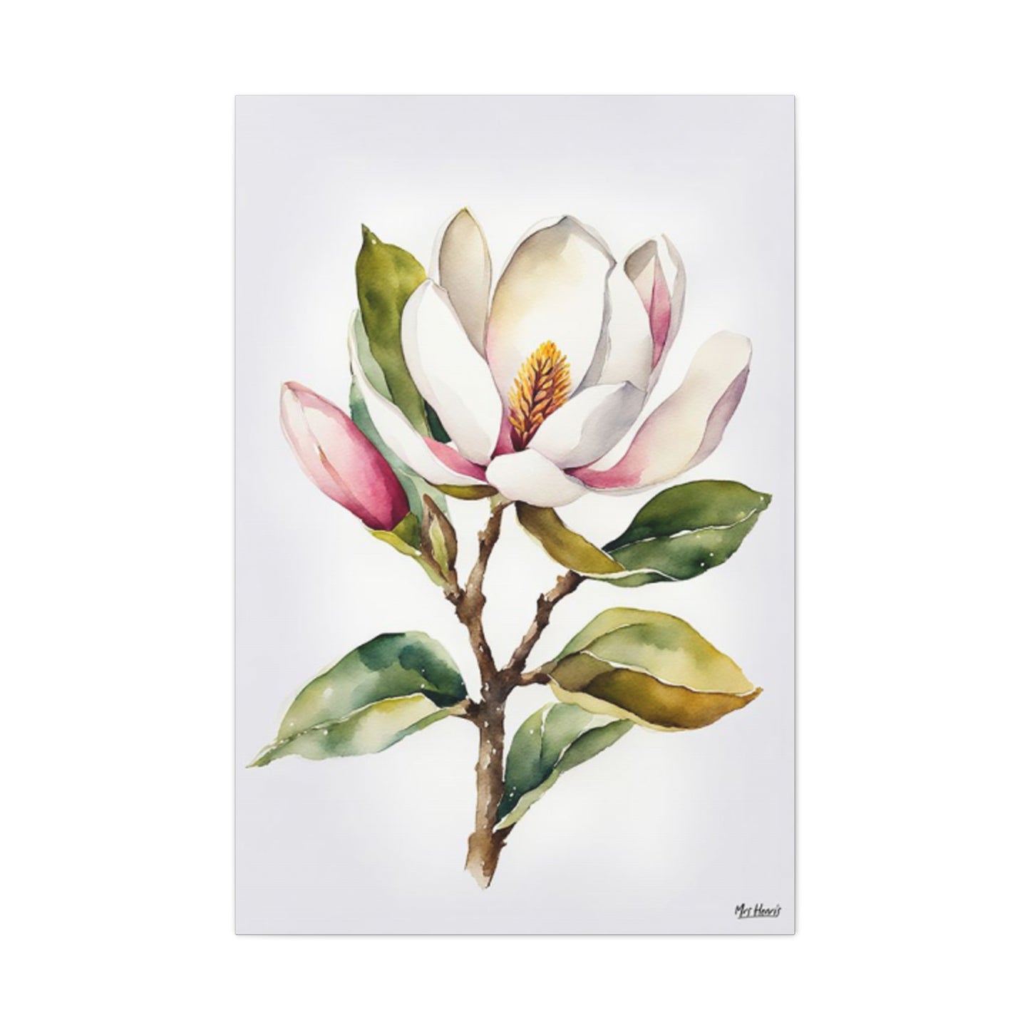 Magnolia Flower StemPainting Wall Art & Canvas Prints