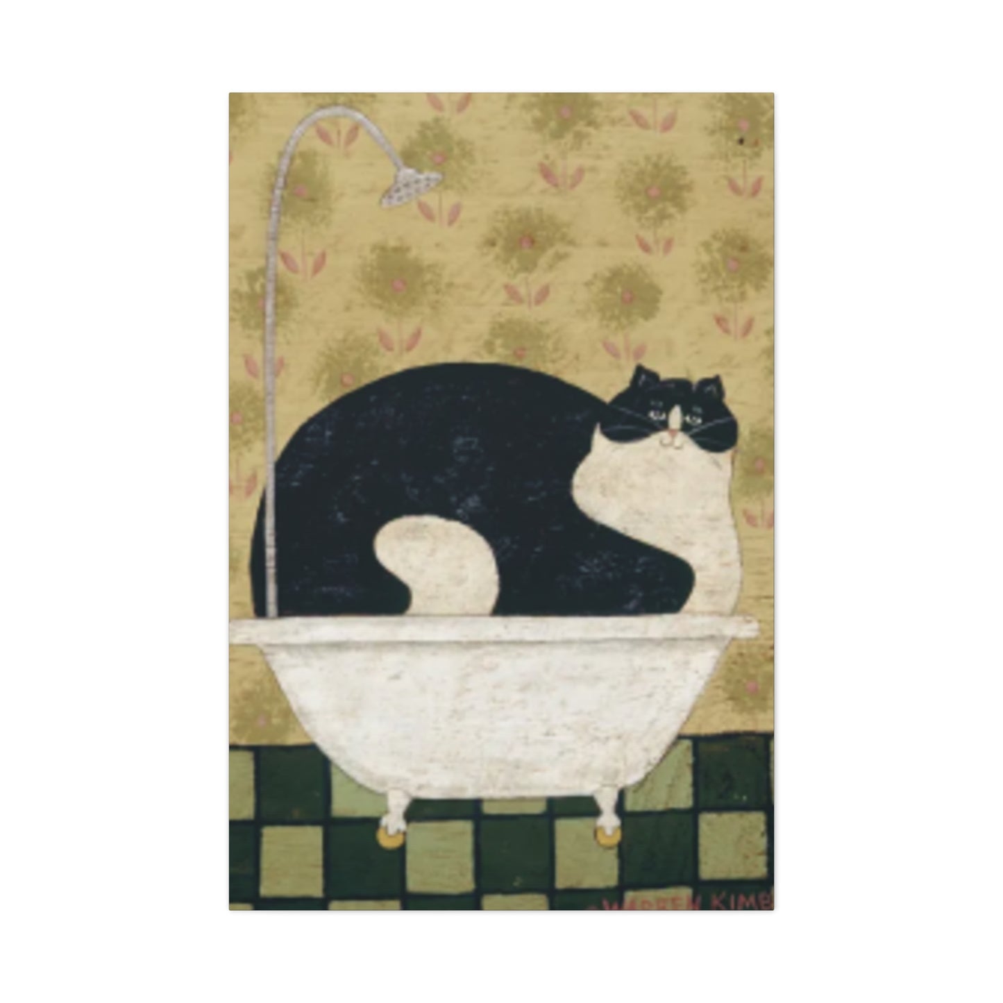 Fat Cat Taking A Bathe Kimble Warren Wall Art & Canvas Prints