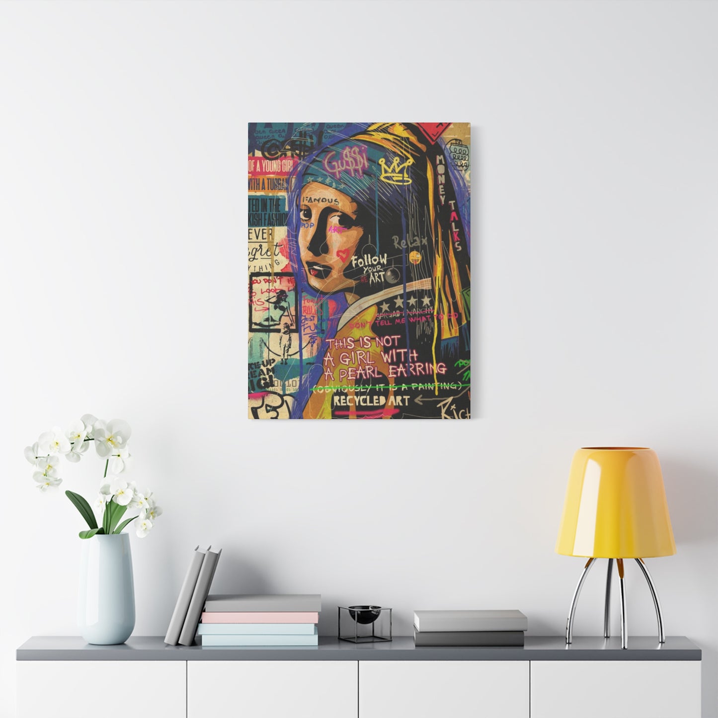 Girl Candid Abstract Painting Mixed Media Wall Art & Canvas Prints