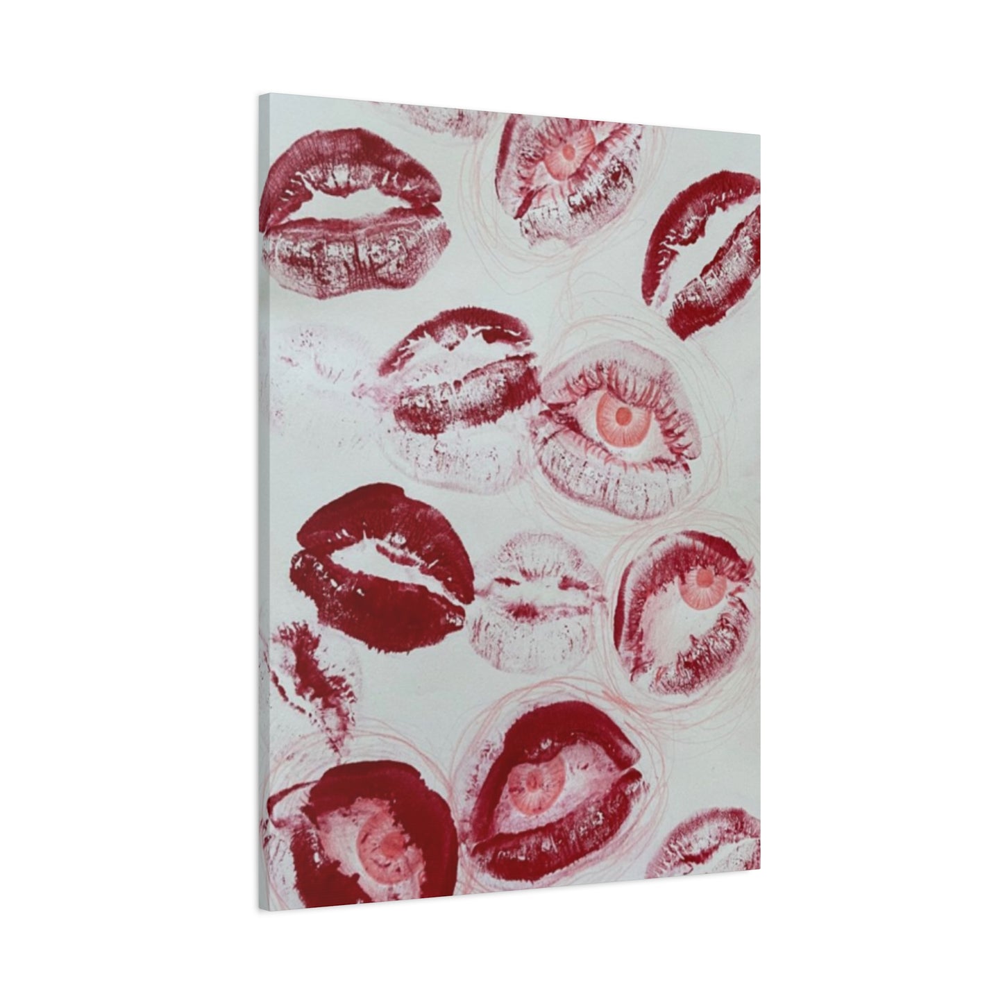 Cherry Color Lips Painting Wall Art & Canvas Prints