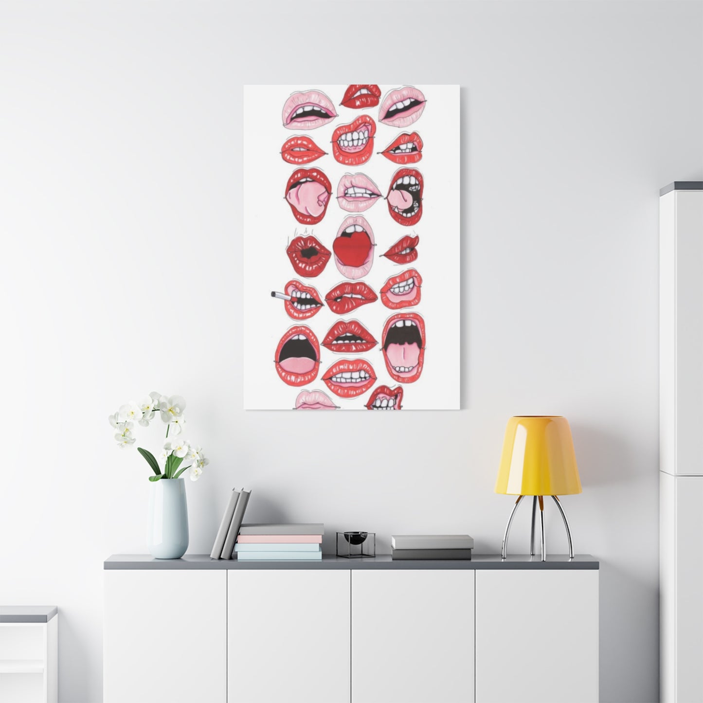 Lips Abstract Painting Wall Art & Canvas Prints