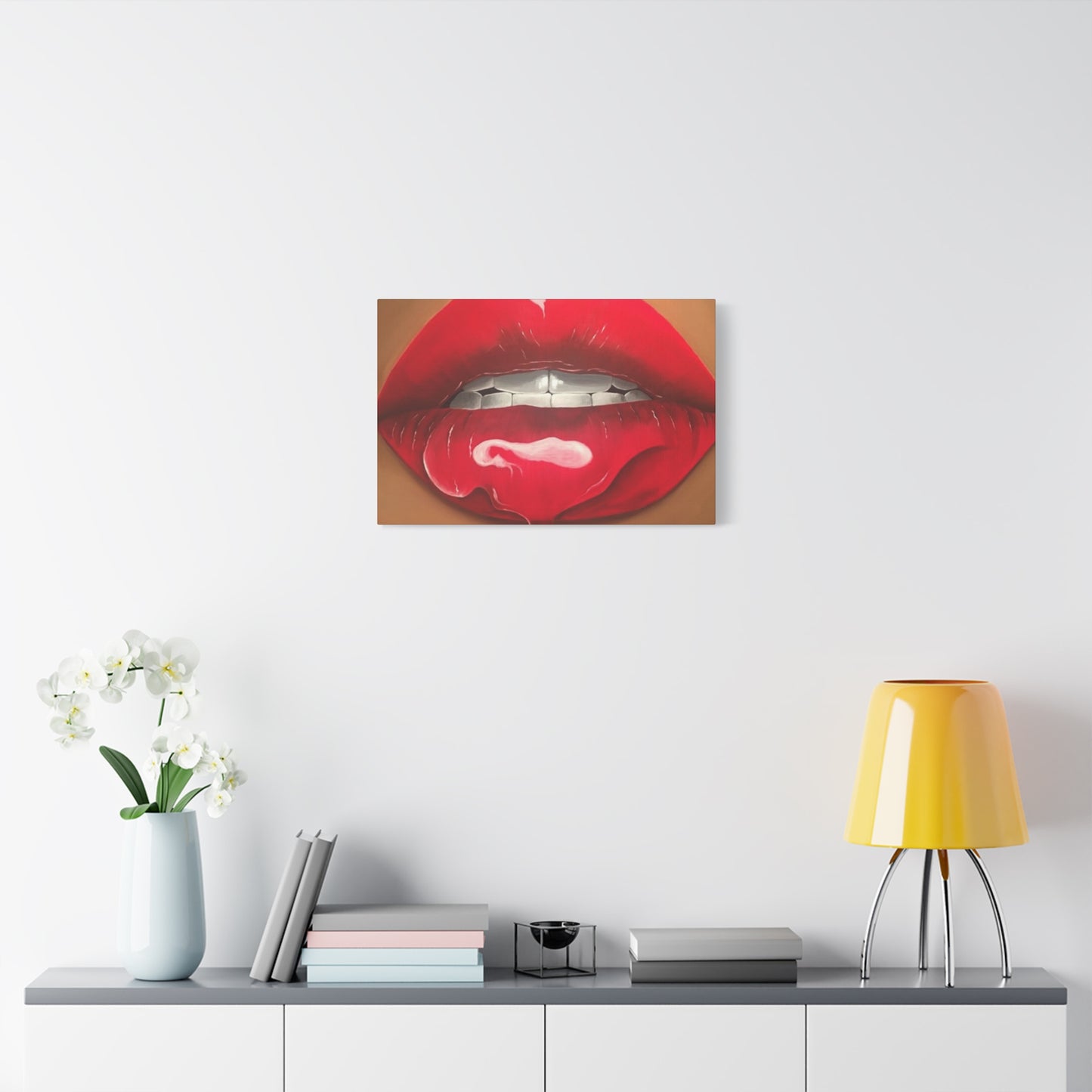 Dark Red Lips Wall Art & Canvas Prints