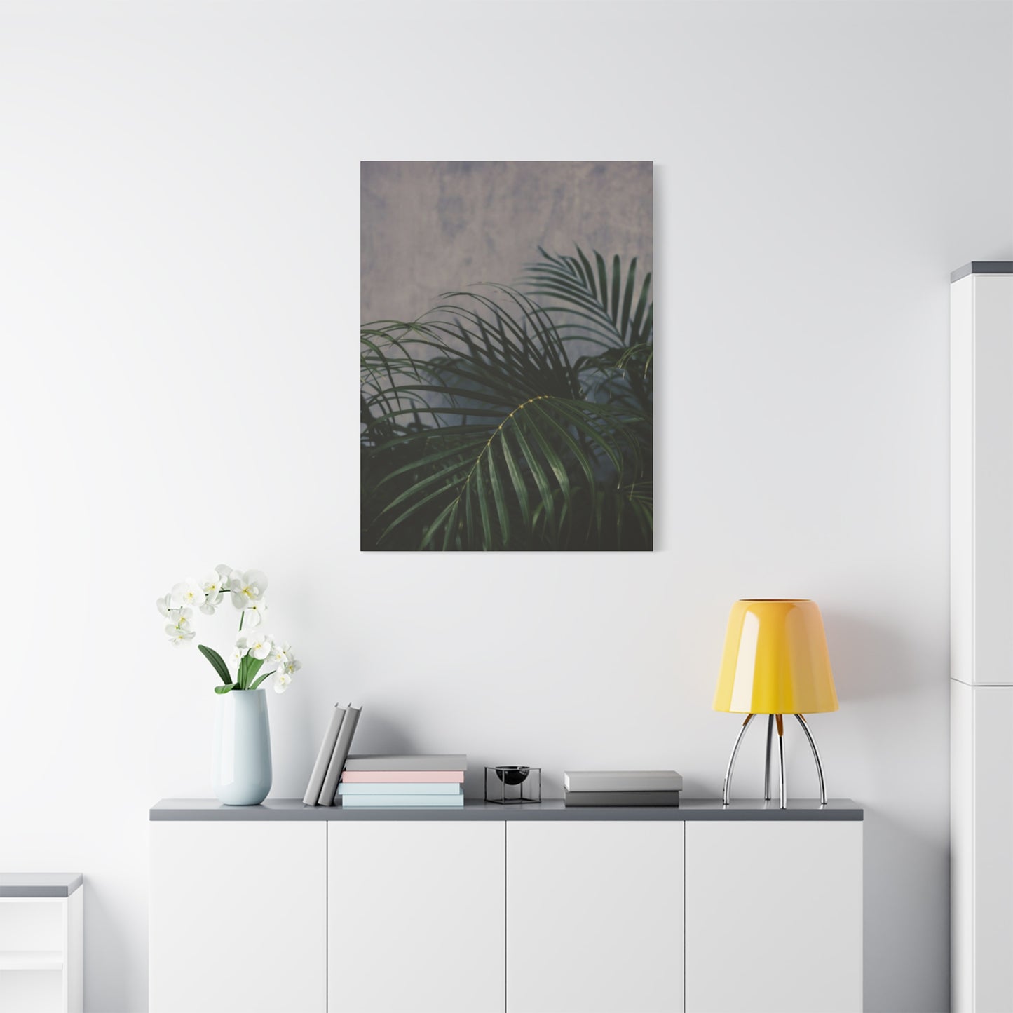 Leaves Of Palm Tree At Night Wall Art & Canvas Prints