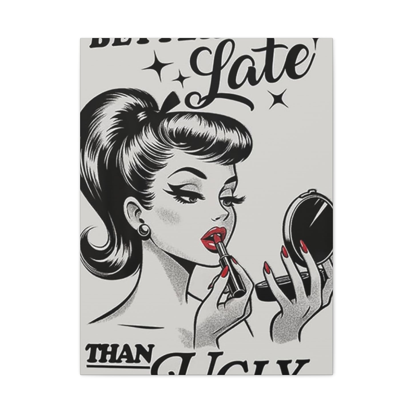 Beautiful Women Red Lips Painting Wall Art & Canvas Prints