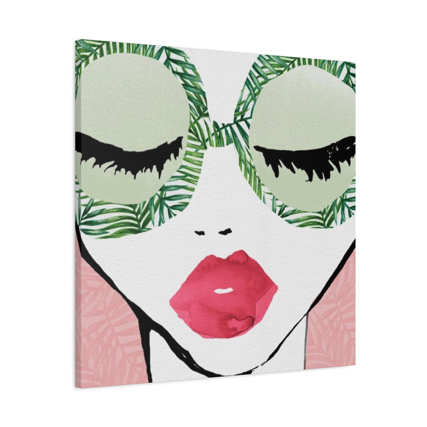 Pink Lips Model Painting Wall Art & Canvas Prints