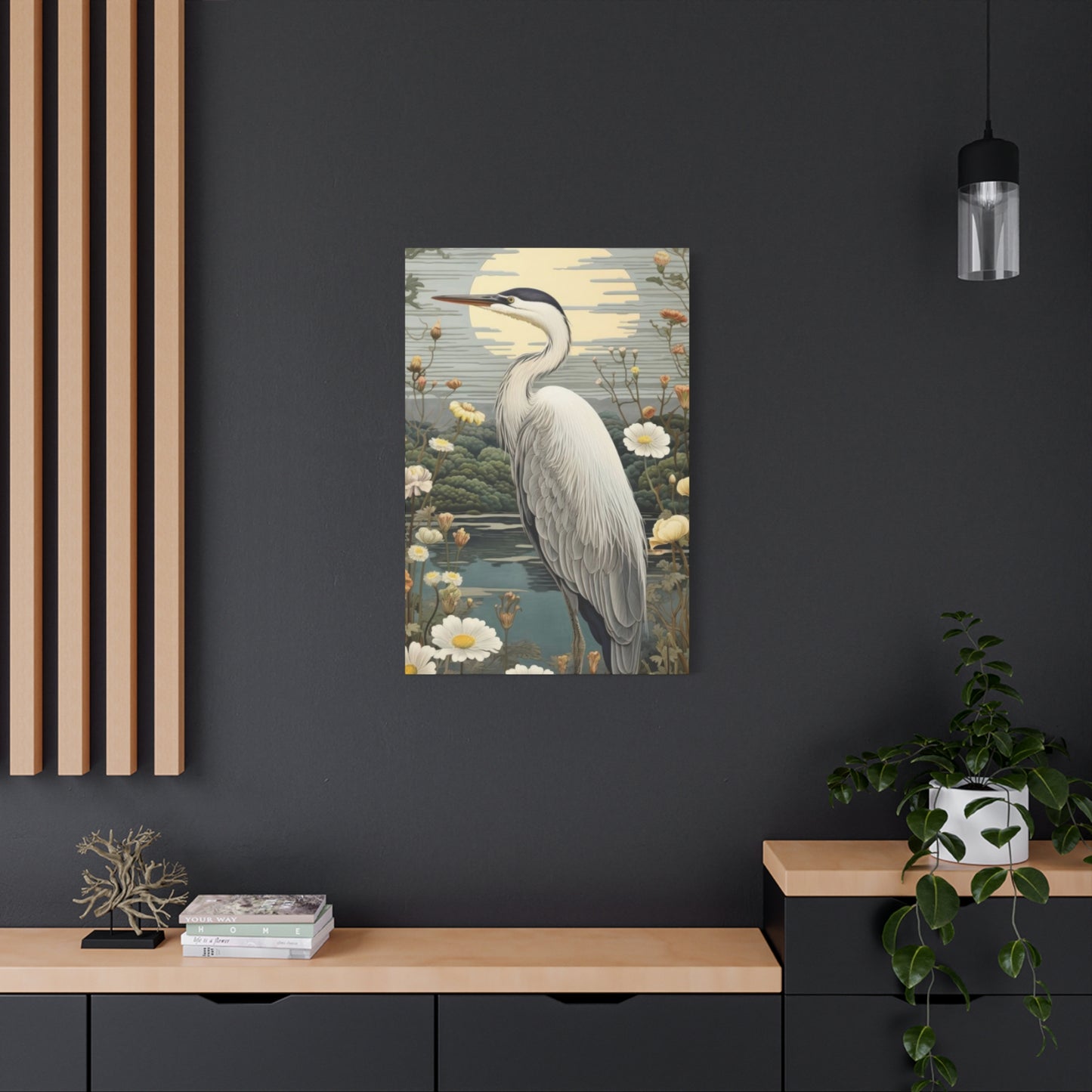 Herons With Flower Wall Art & Canvas Prints