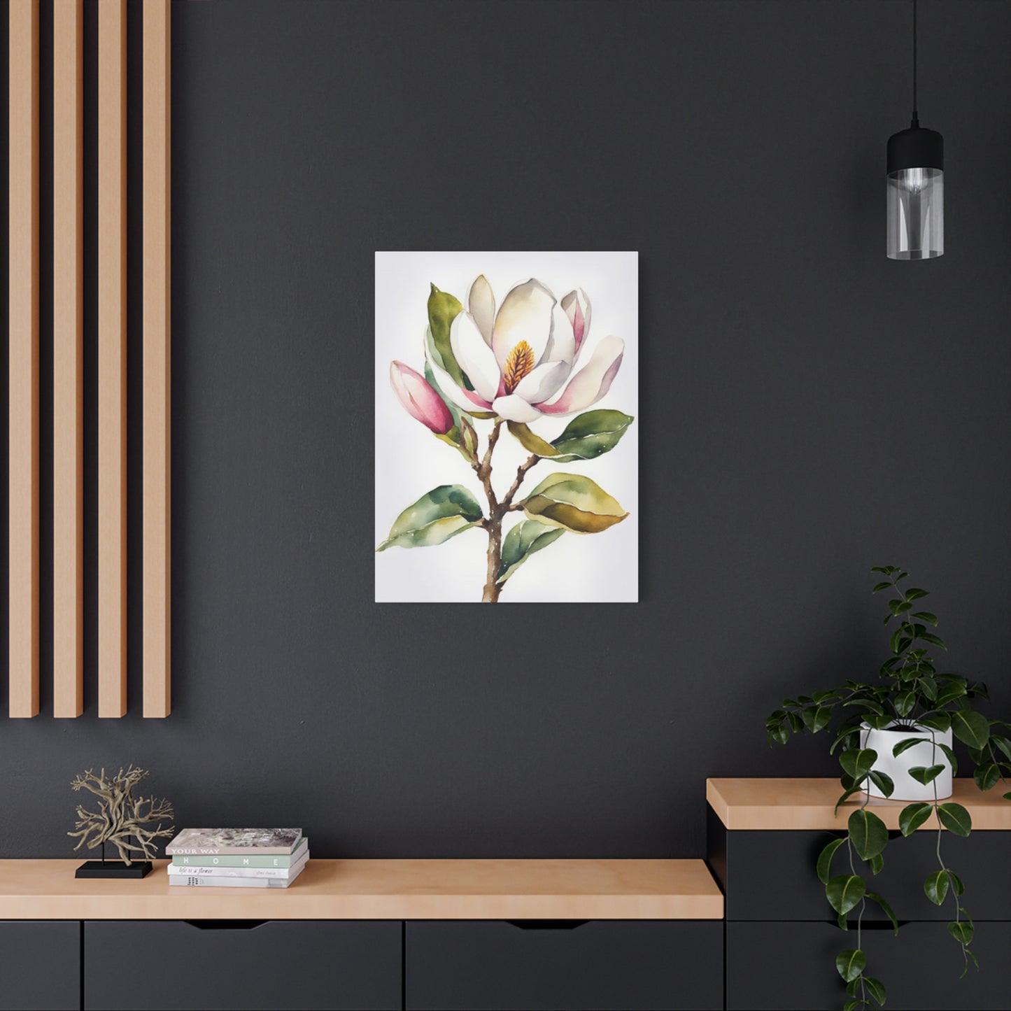 Magnolia Flower StemPainting Wall Art & Canvas Prints