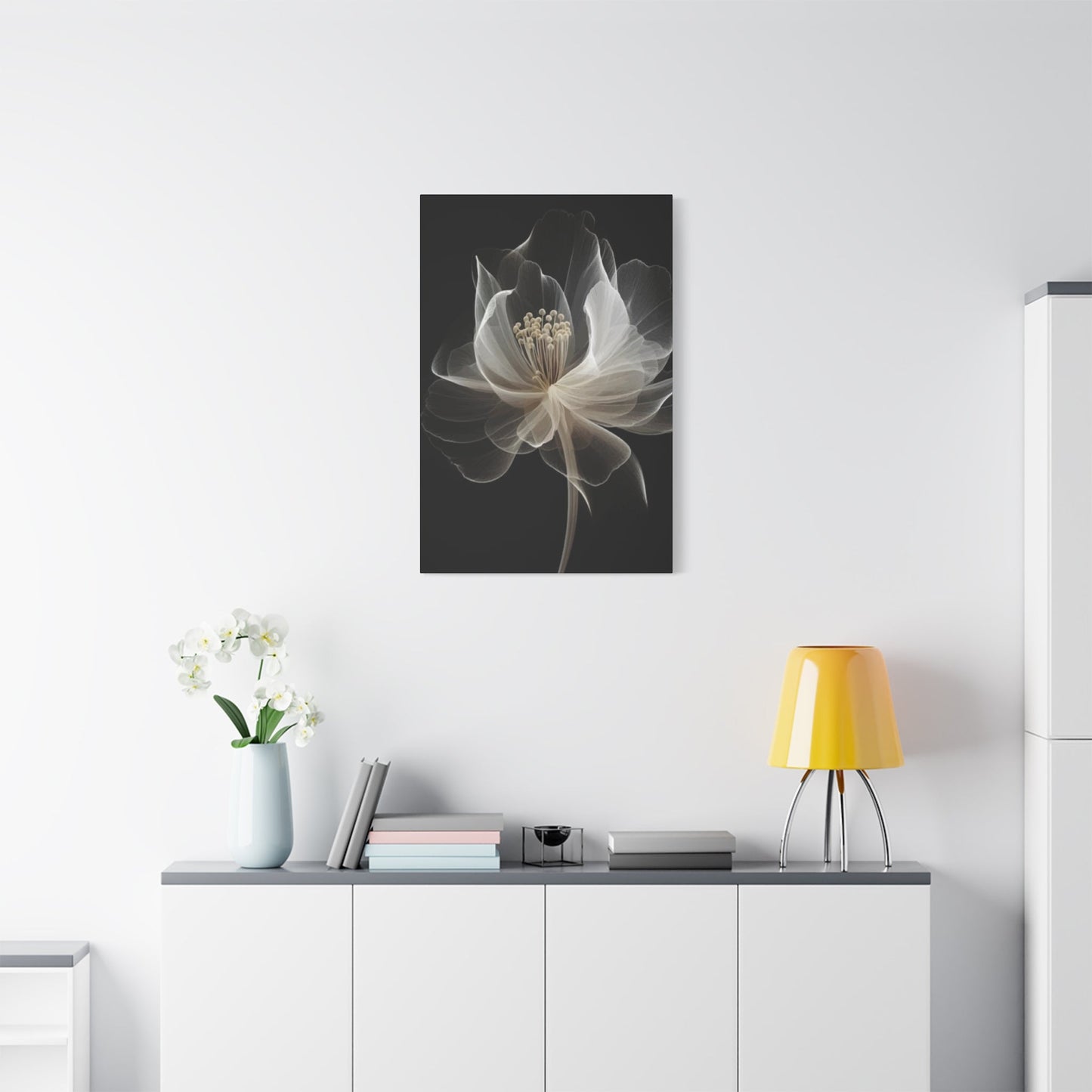 White flower Wall Art & Canvas Prints