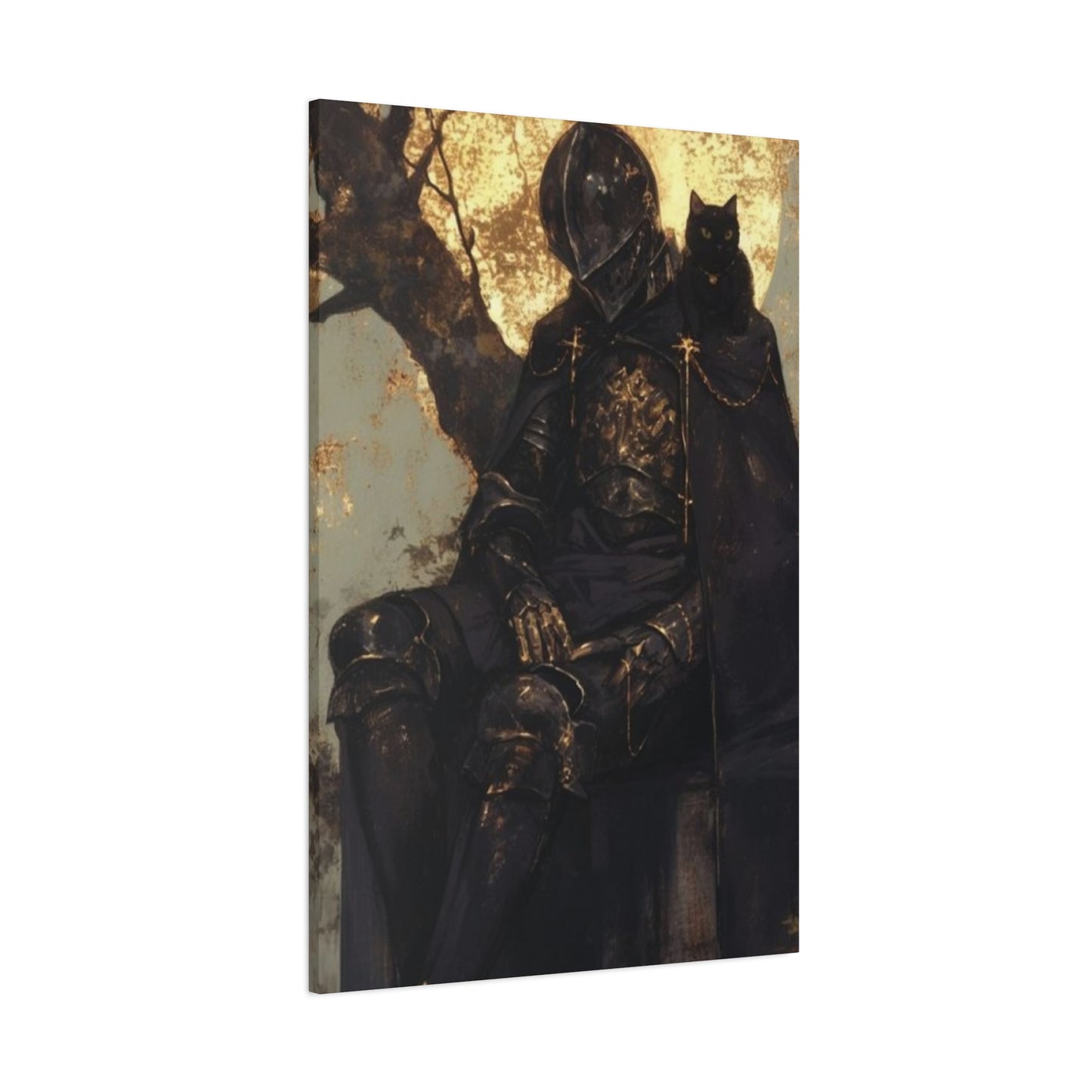 Warrior with Black Cat Wall Art & Canvas Prints