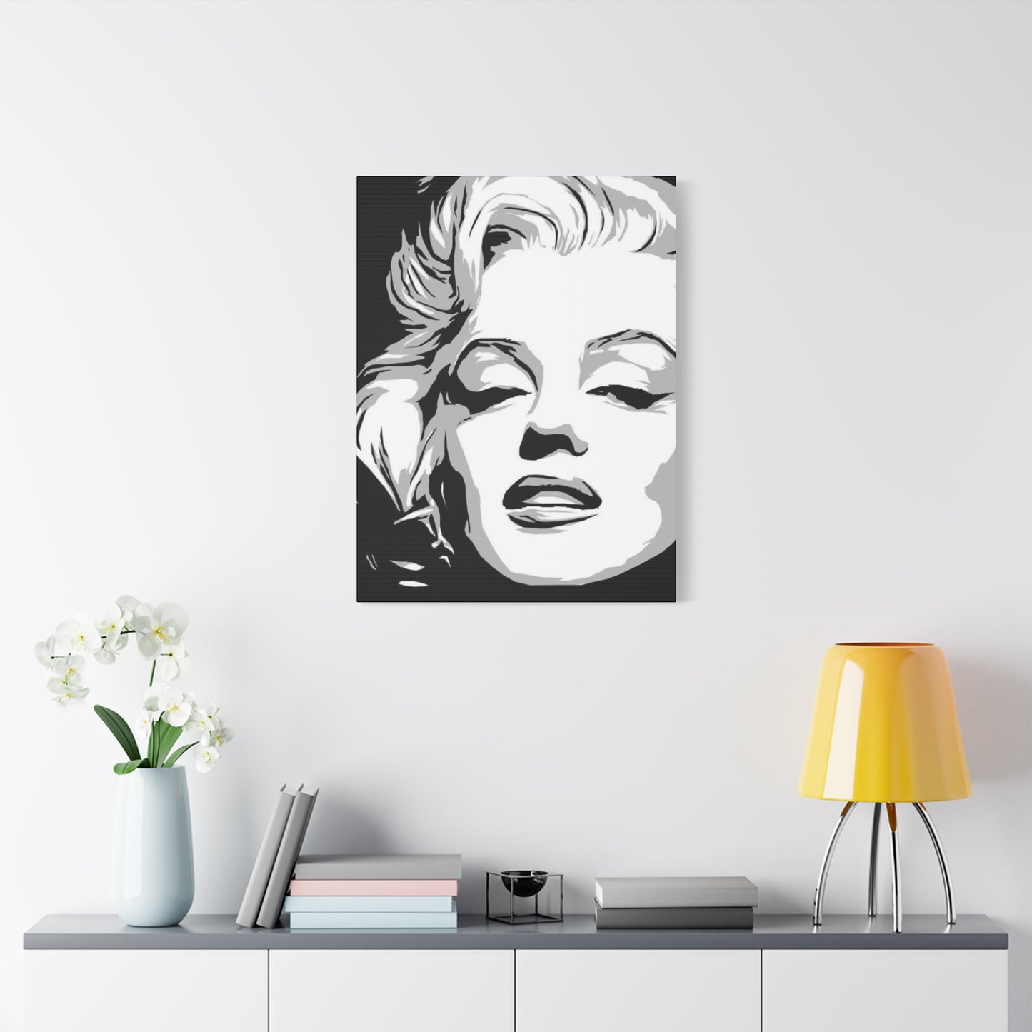 Monochrome Beautiful Marilyn Monroe Drawing Wall Art & Canvas Prints