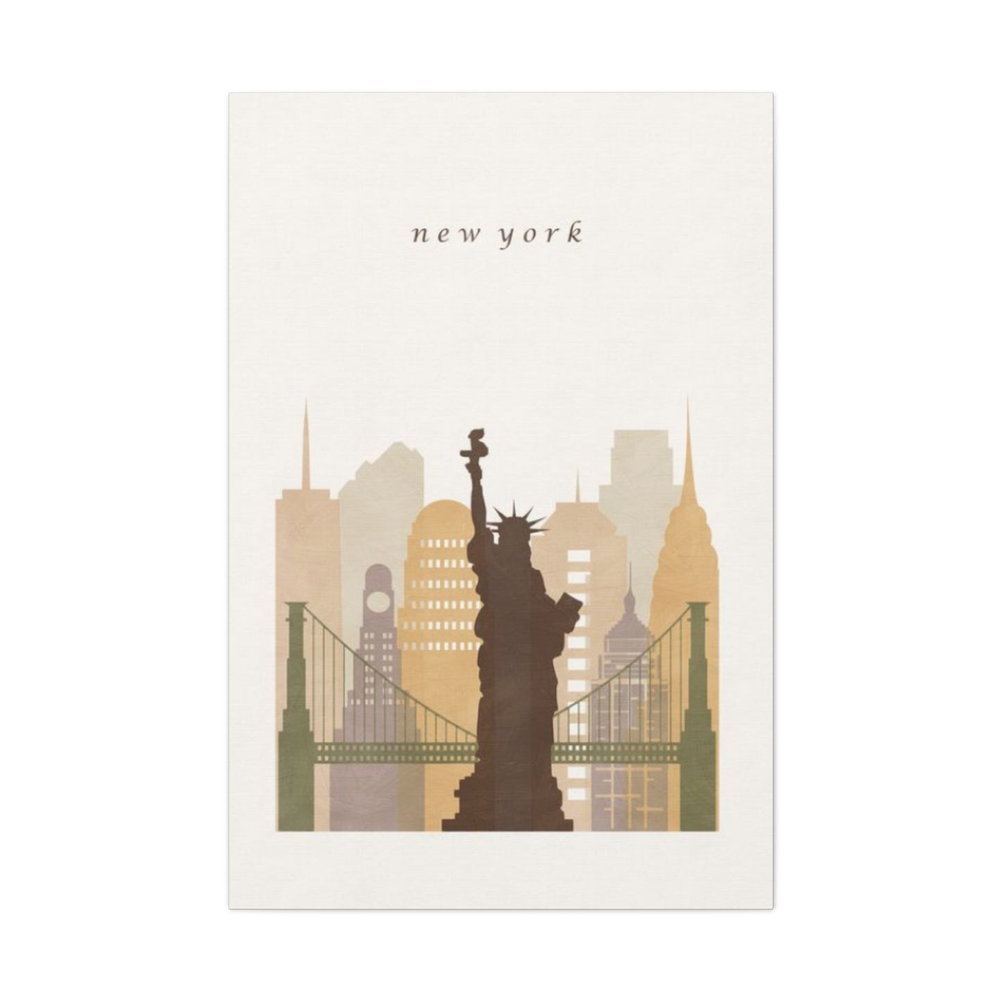 Statue Of Liberty Sepia Poster NYC Skyline Wall Art & Canvas Prints