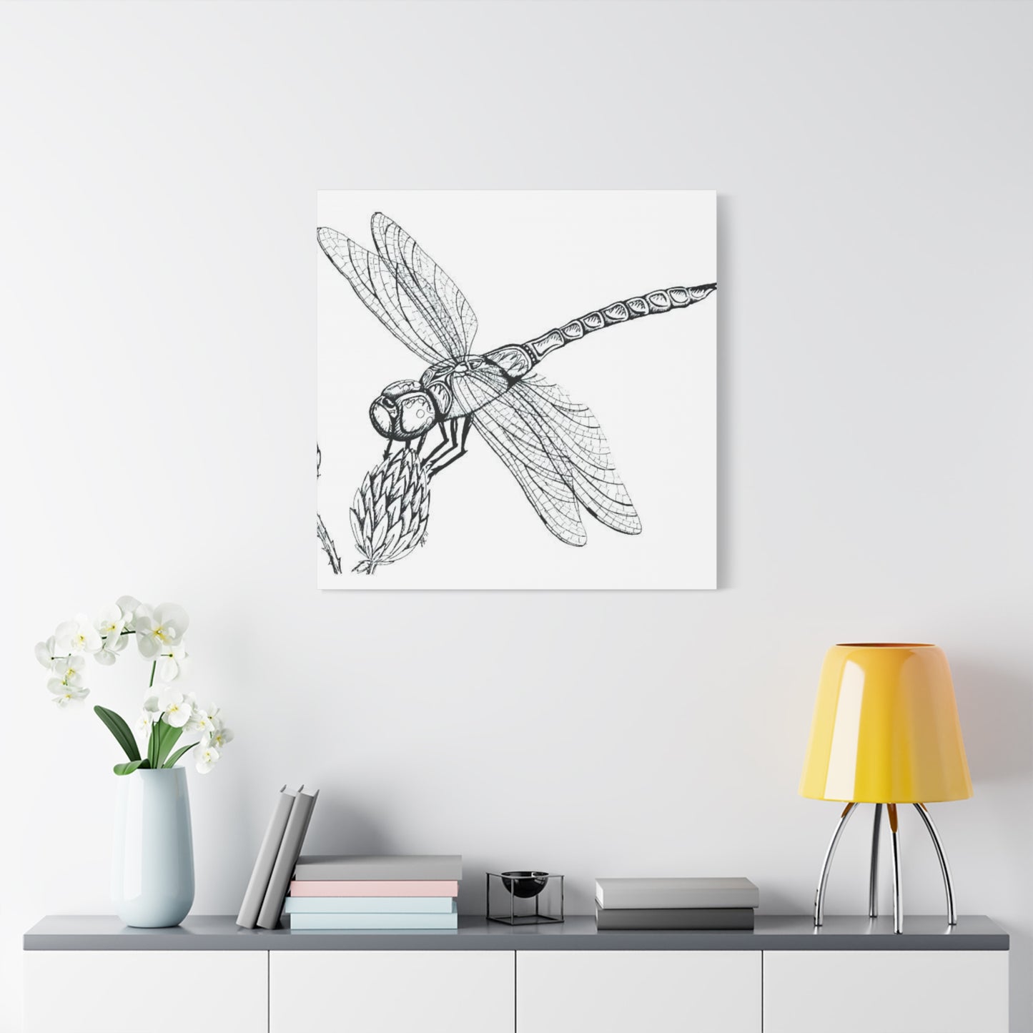 Black & White Dragonfly Wall Art & Canvas Prints