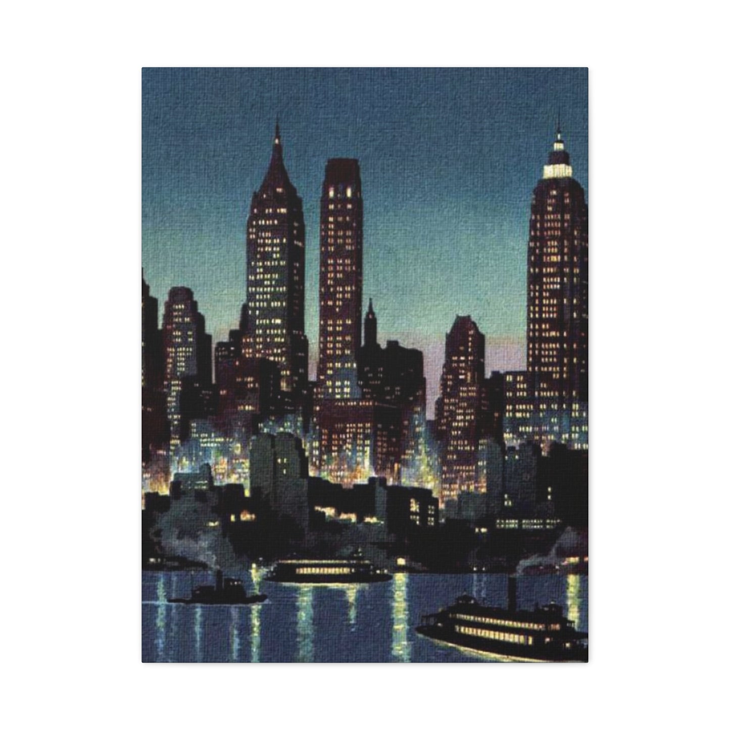 Night Skyline in New York City Wall Art & Canvas Prints