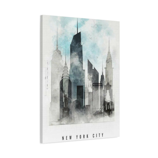 Manhattan City Skyline Painting NYC Skylines Wall Art & Canvas Prints