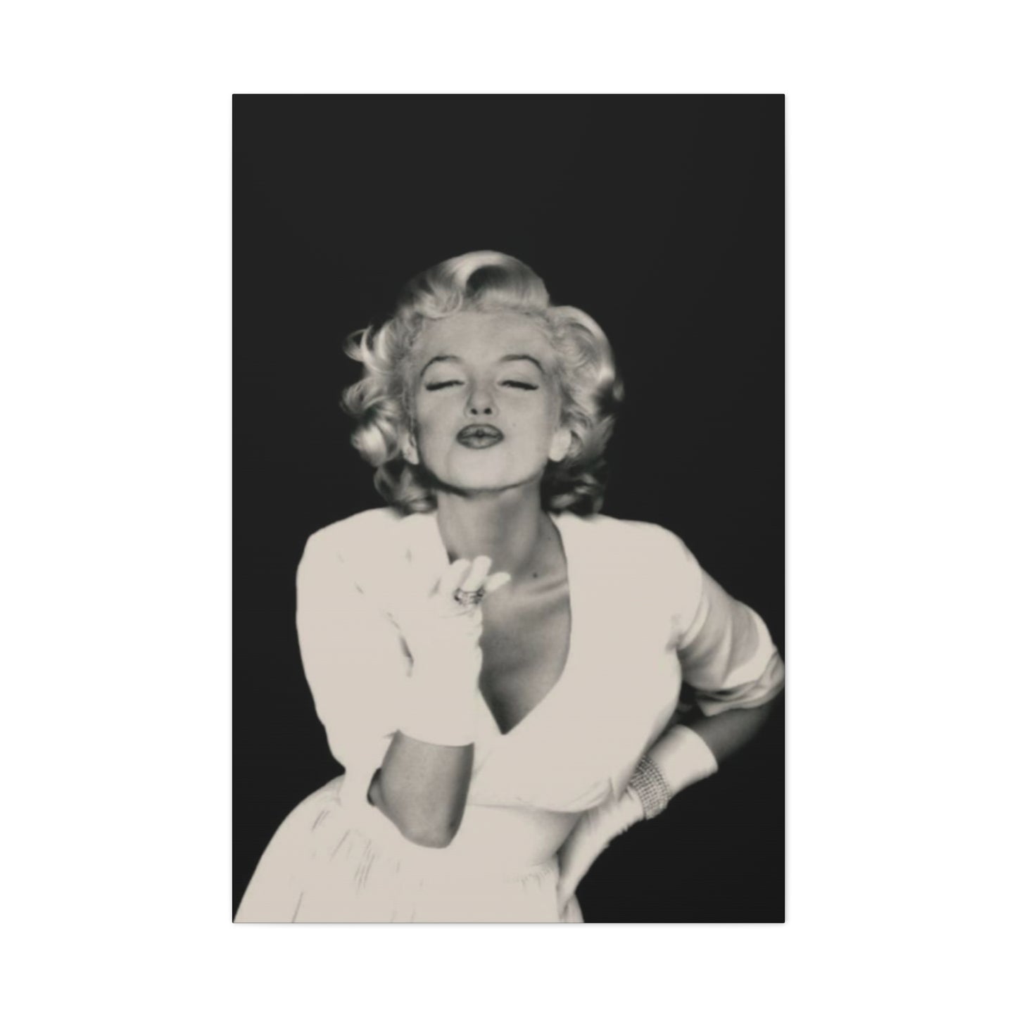 Beautiful Marilyn Monroe Flying Kiss Candid Photo Wall Art & Canvas Prints