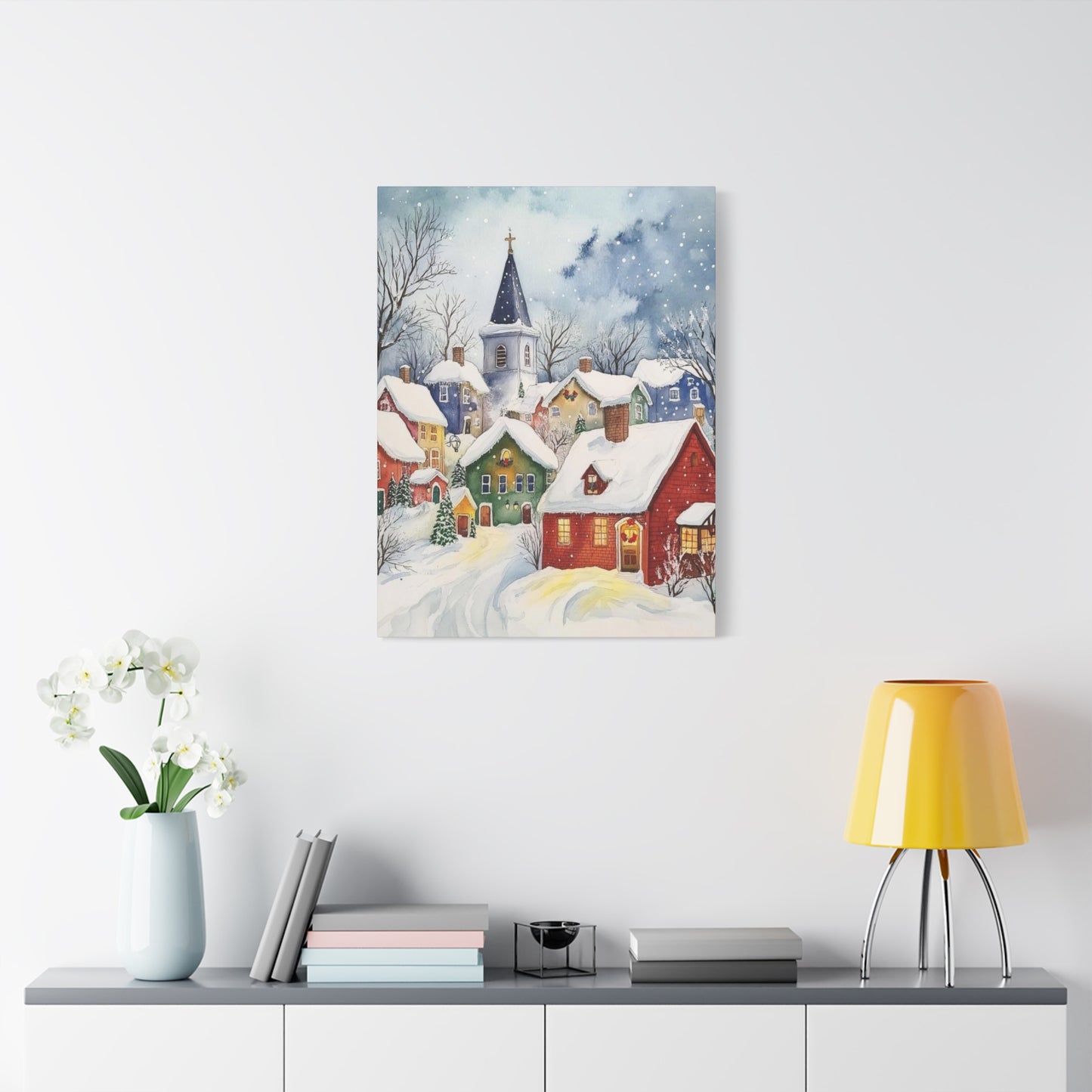 Snowy Town Wall Art & Canvas Prints