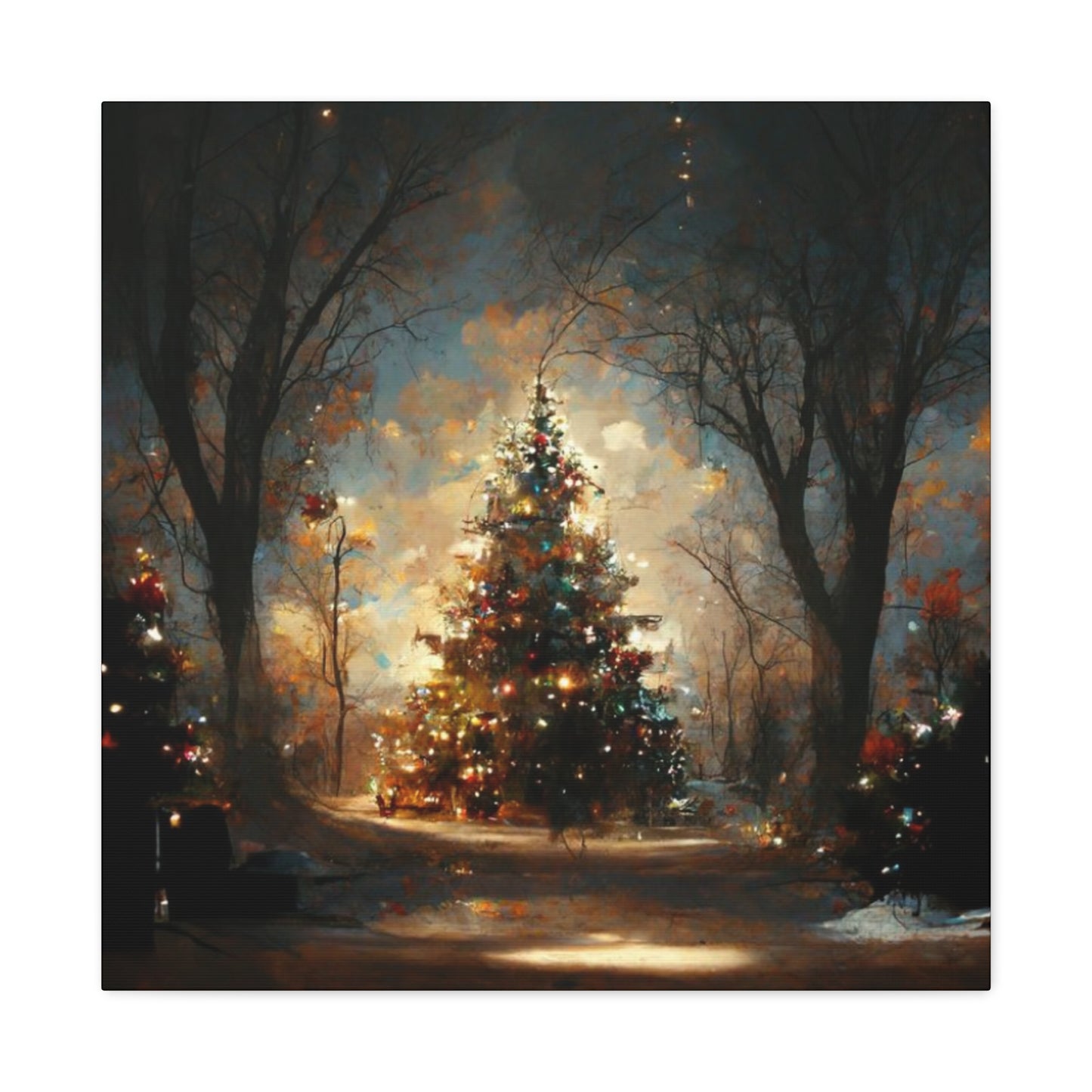 Lighted Christmas Tree Wall Art & Canvas Prints