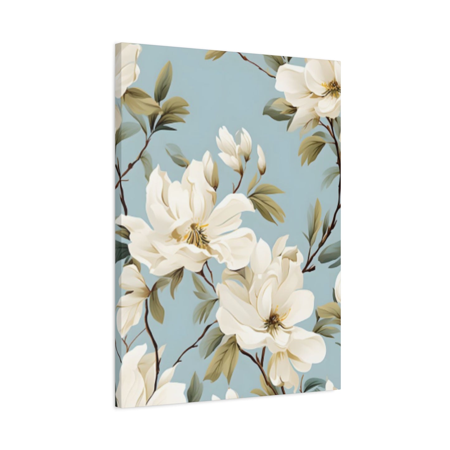 Blue Magnolia Flower Family Painting Wall Art & Canvas Prints