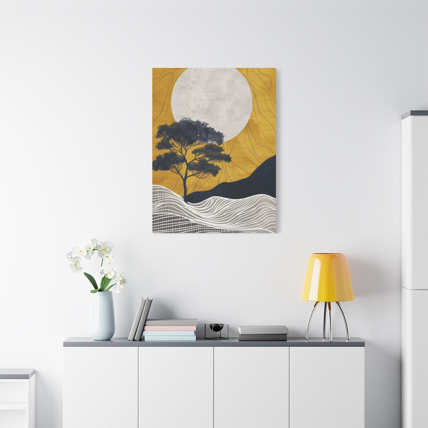 Moon And Tree Modernism Wall Art & Canvas Prints