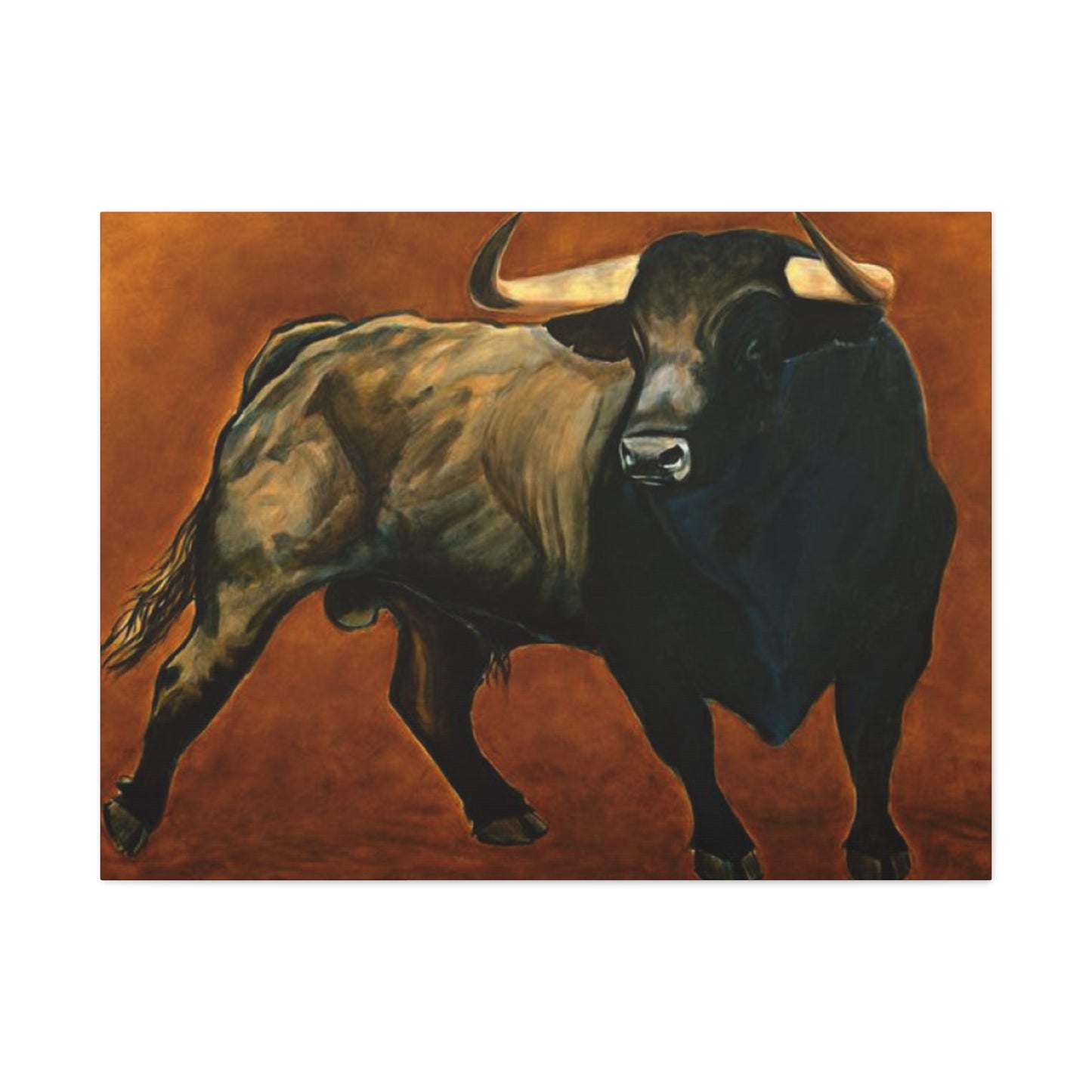 Old Hairy Black Bull Long Horns Wall Art & Canvas Prints