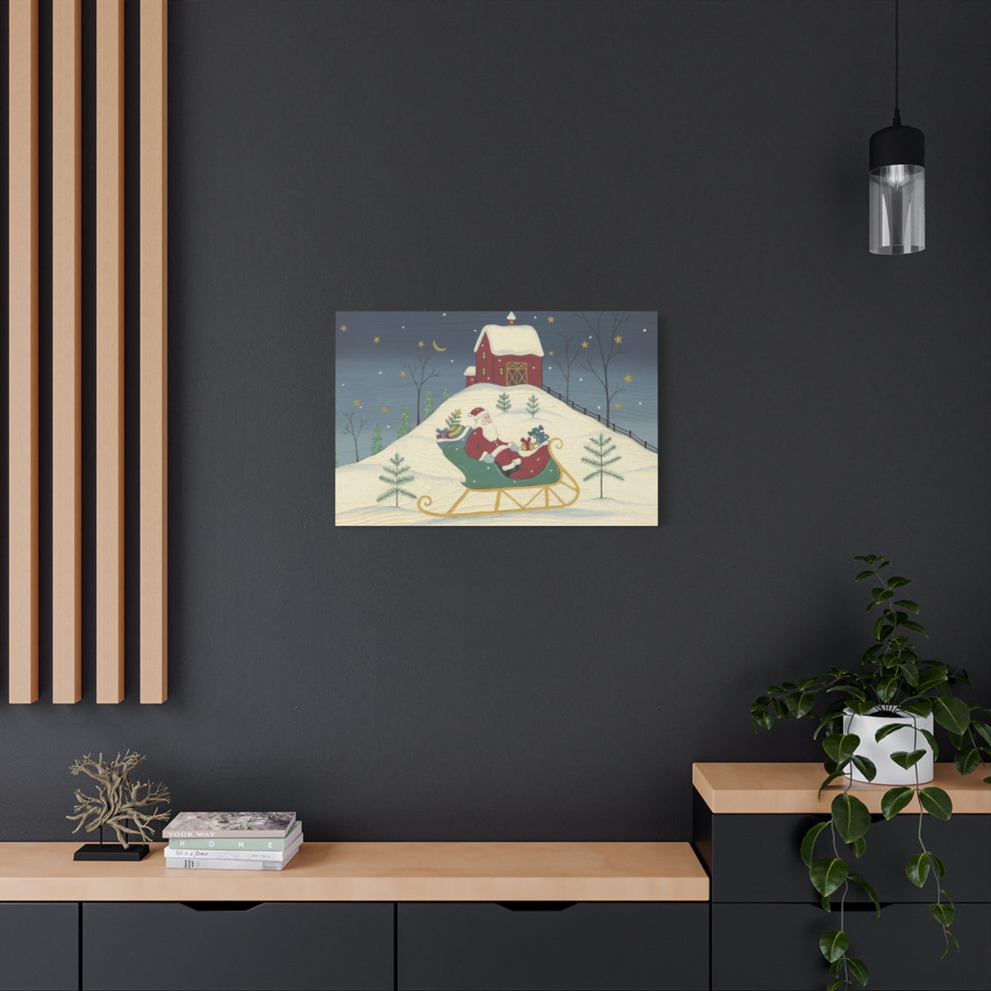 Santa Claus In Sledge Kimble Warren Wall Art & Canvas Prints