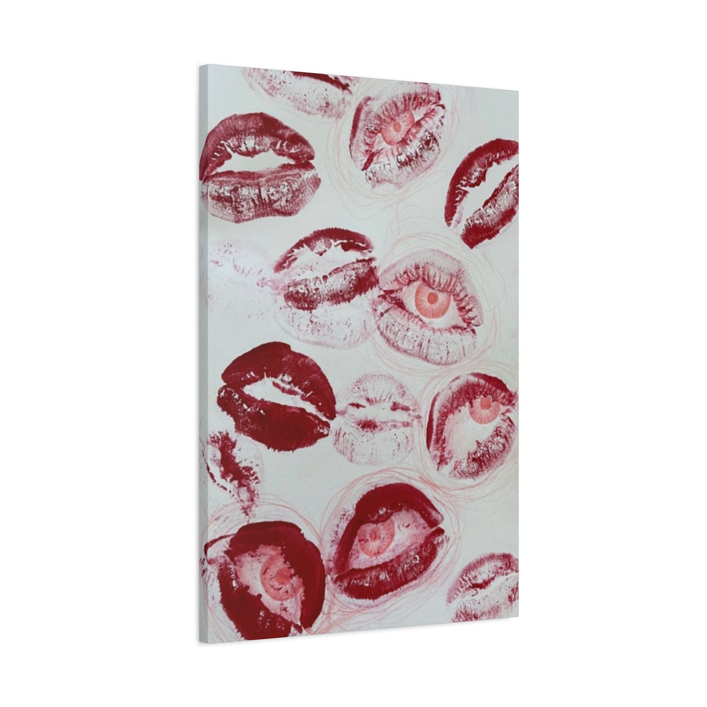 Cherry Color Lips Painting Wall Art & Canvas Prints