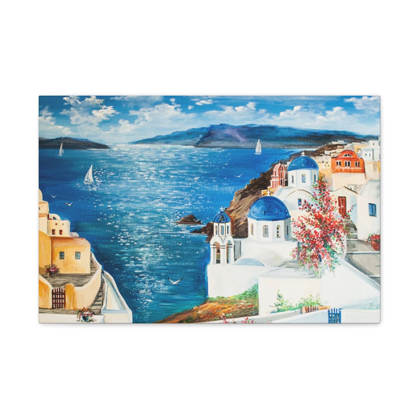 Greece Sea Painting Wall Art & Canvas Prints