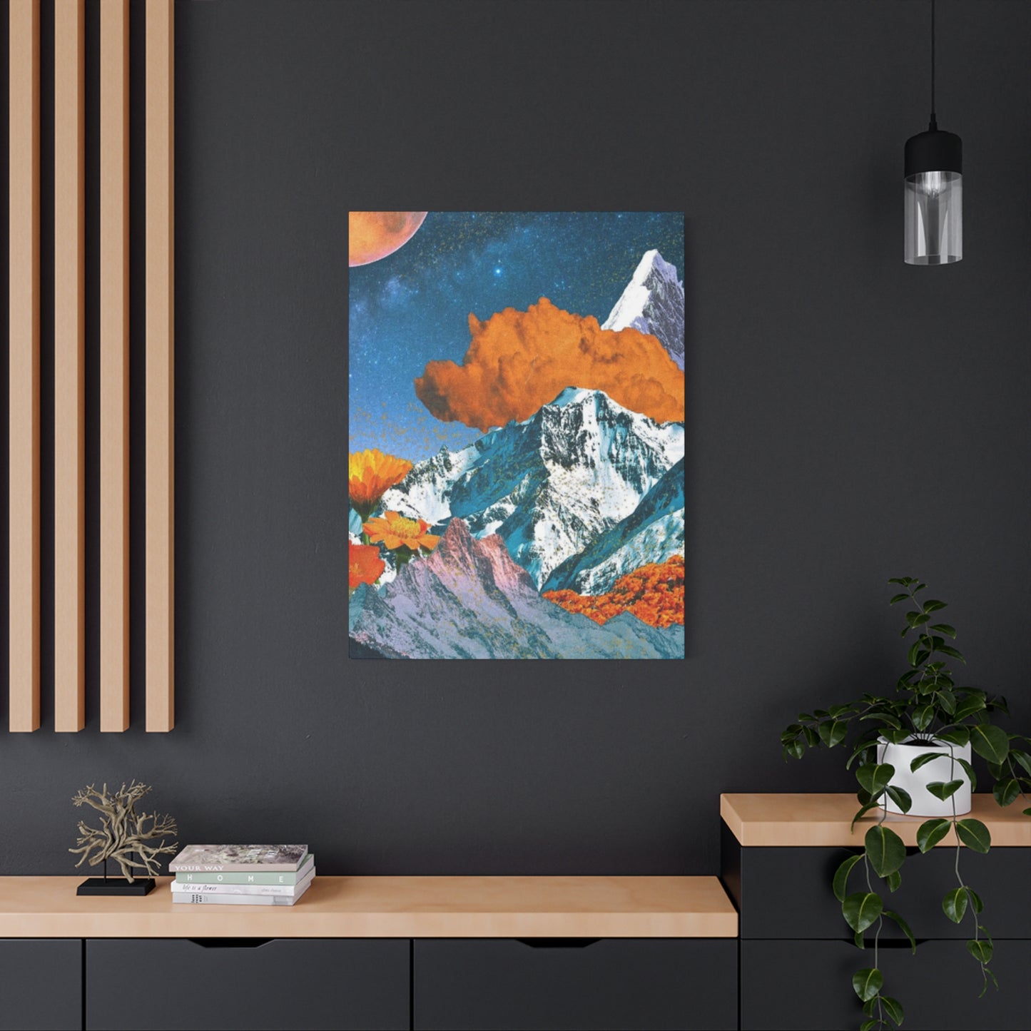 Golden Clouds In Mountain Modernism Wall Art & Canvas Prints