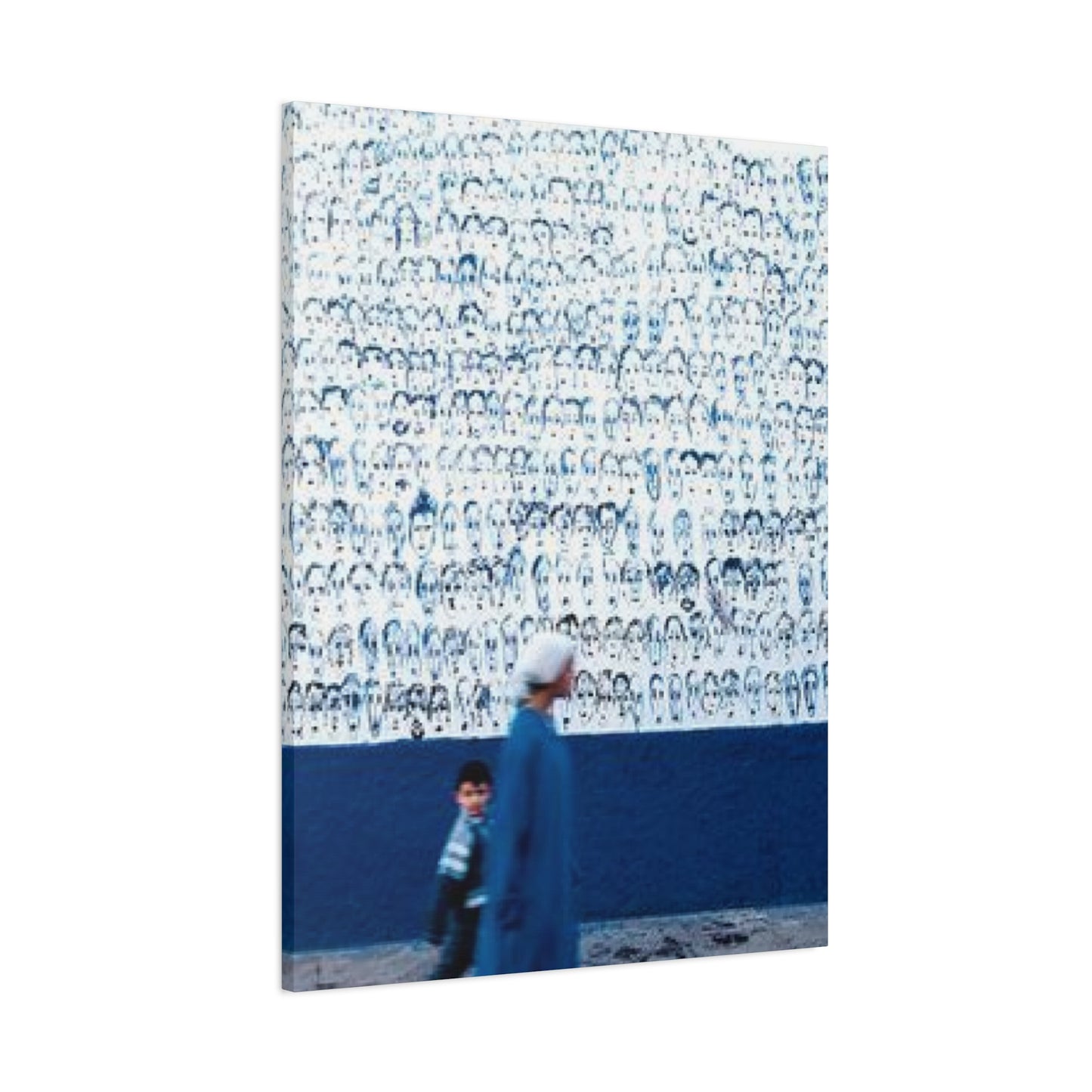 Blue Color Women & Child Moroccan Wall Art & Canvas Prints