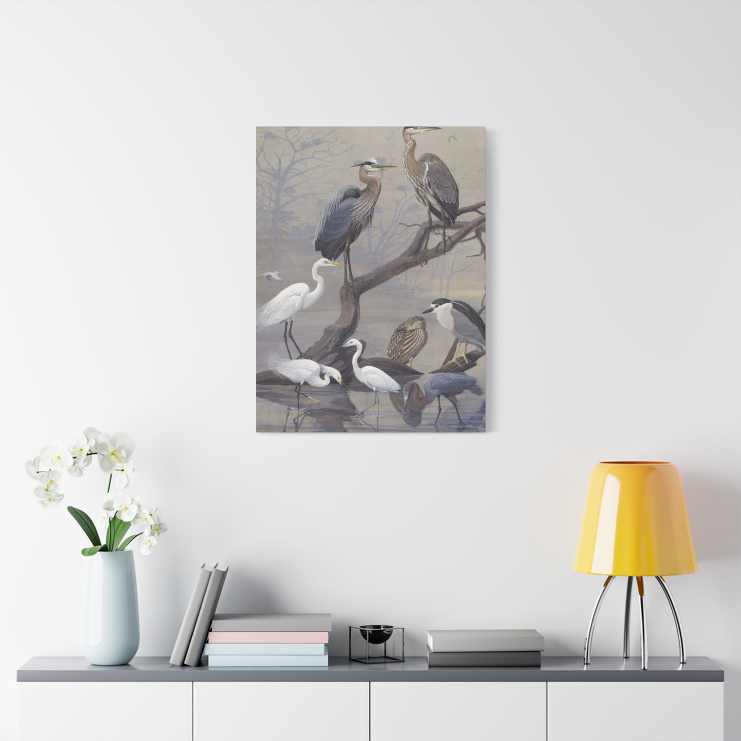 Herons Painting Wall Art & Canvas Prints