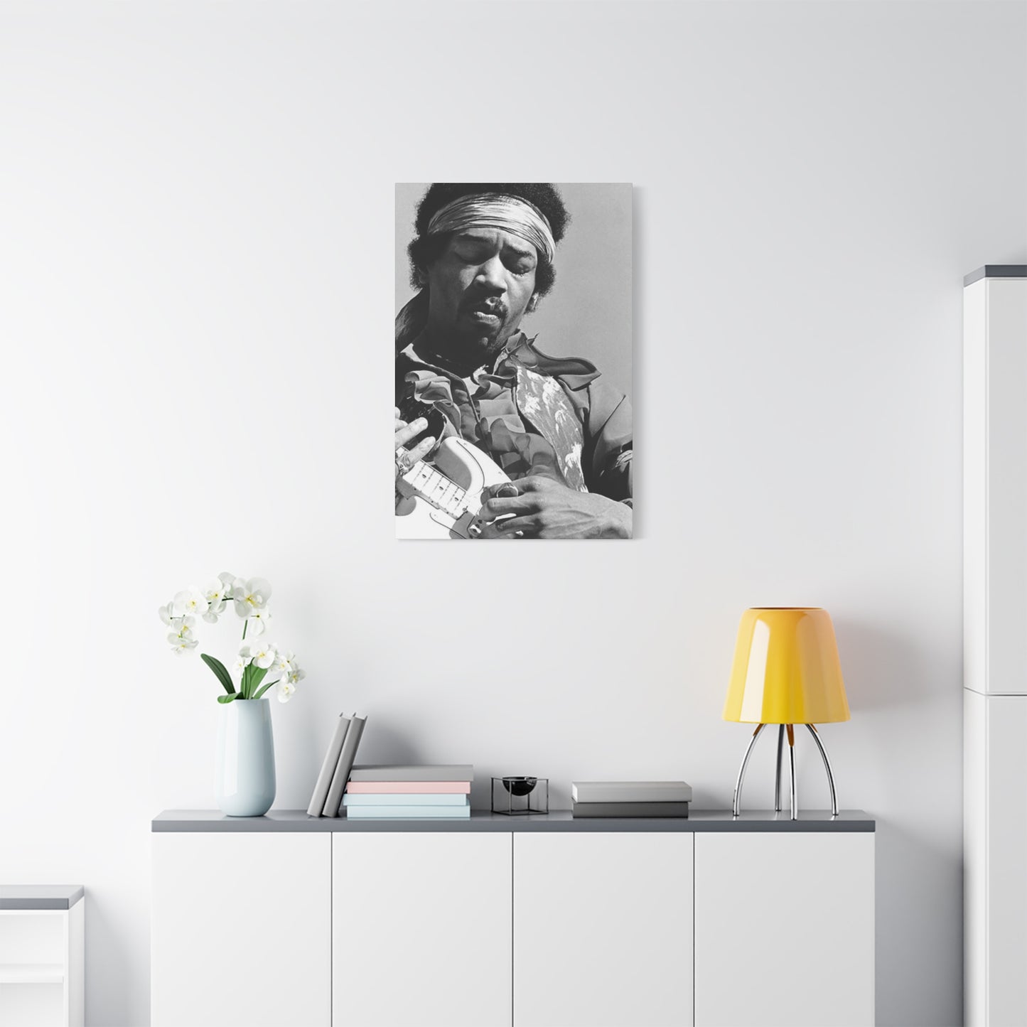 Black & White Jimi Hendrix Poster Wall Art & Canvas Prints