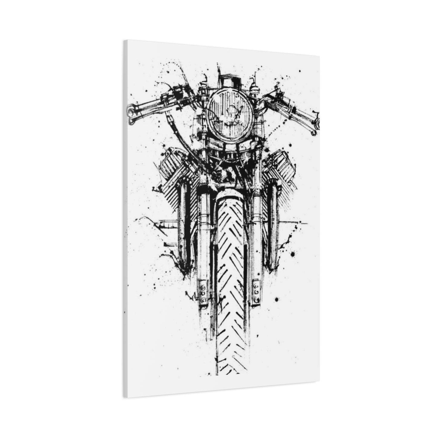 Cafe Racer Drawing Motorcycle Wall Art & Canvas Prints