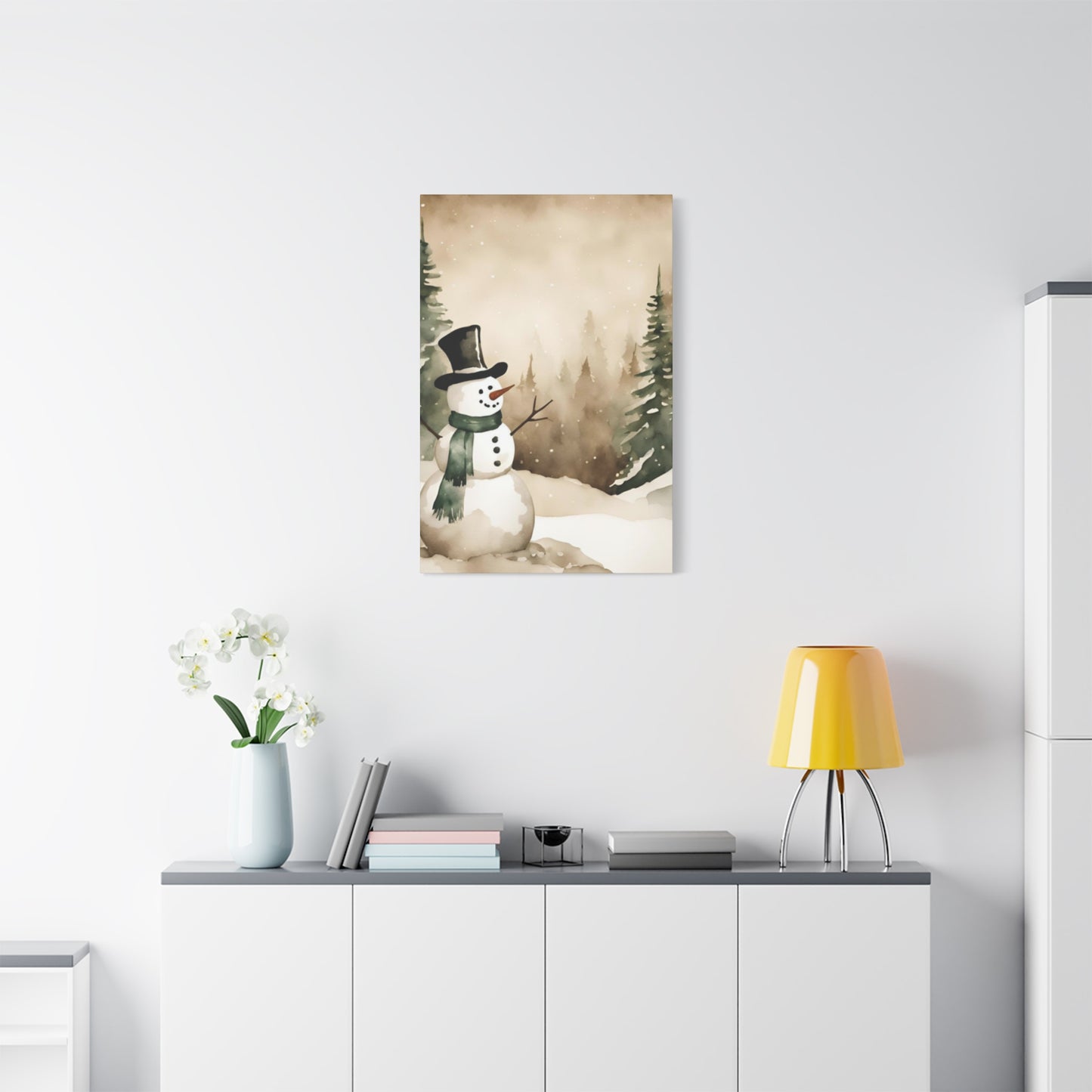 Happy Snowman Wall Art & Canvas Prints