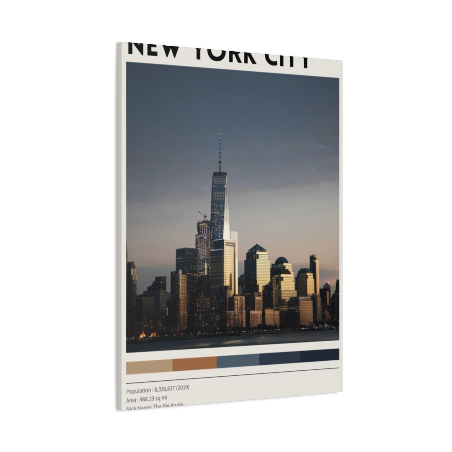 Manhattan Evening City Skyline Poster NYC Skyline Wall Art & Canvas Prints