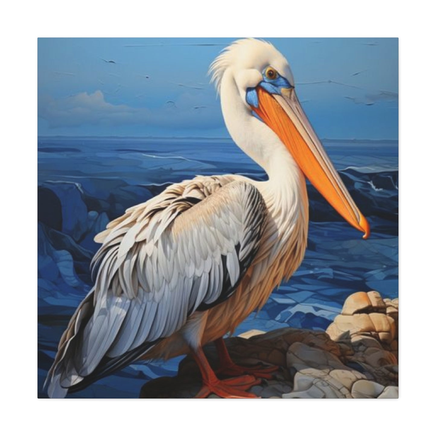 Small Pelican On Sea Shore Poster Wall Art & Canvas Prints