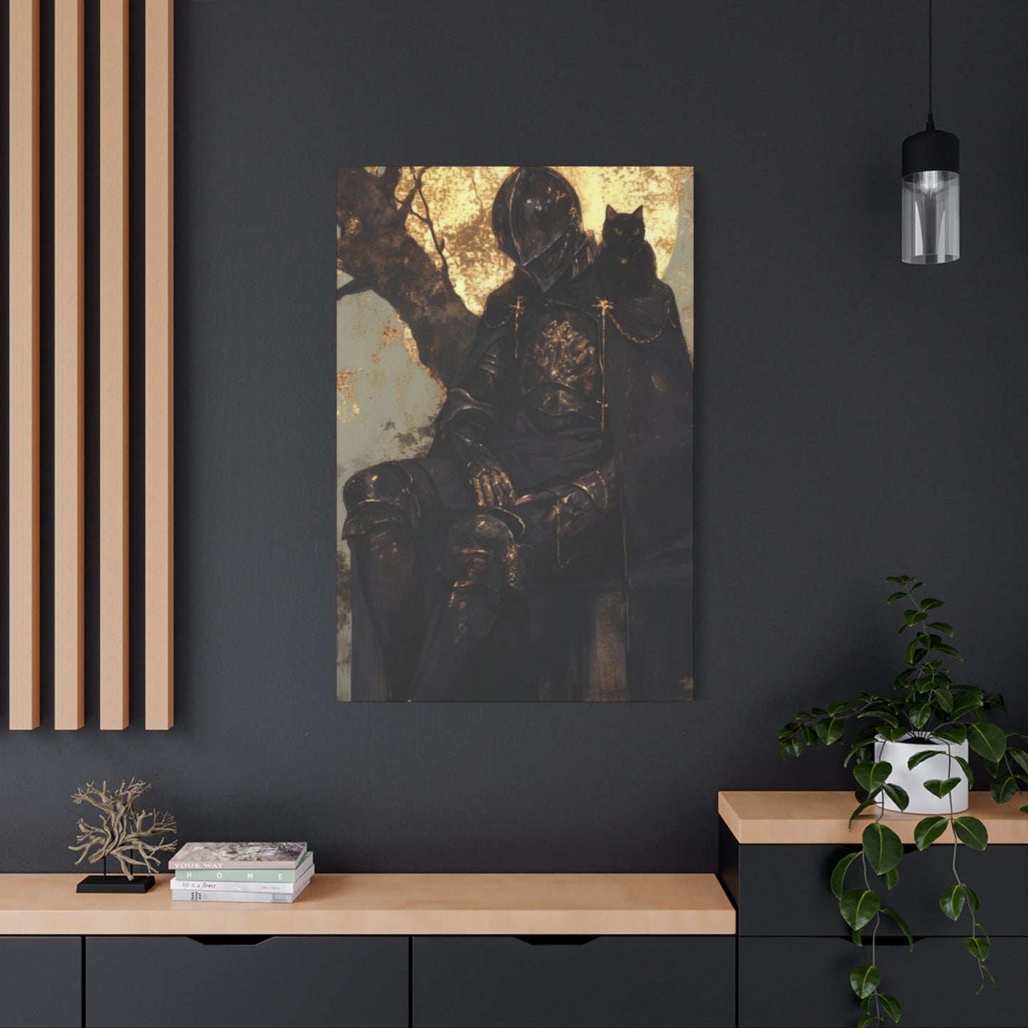 Warrior with Black Cat Wall Art & Canvas Prints