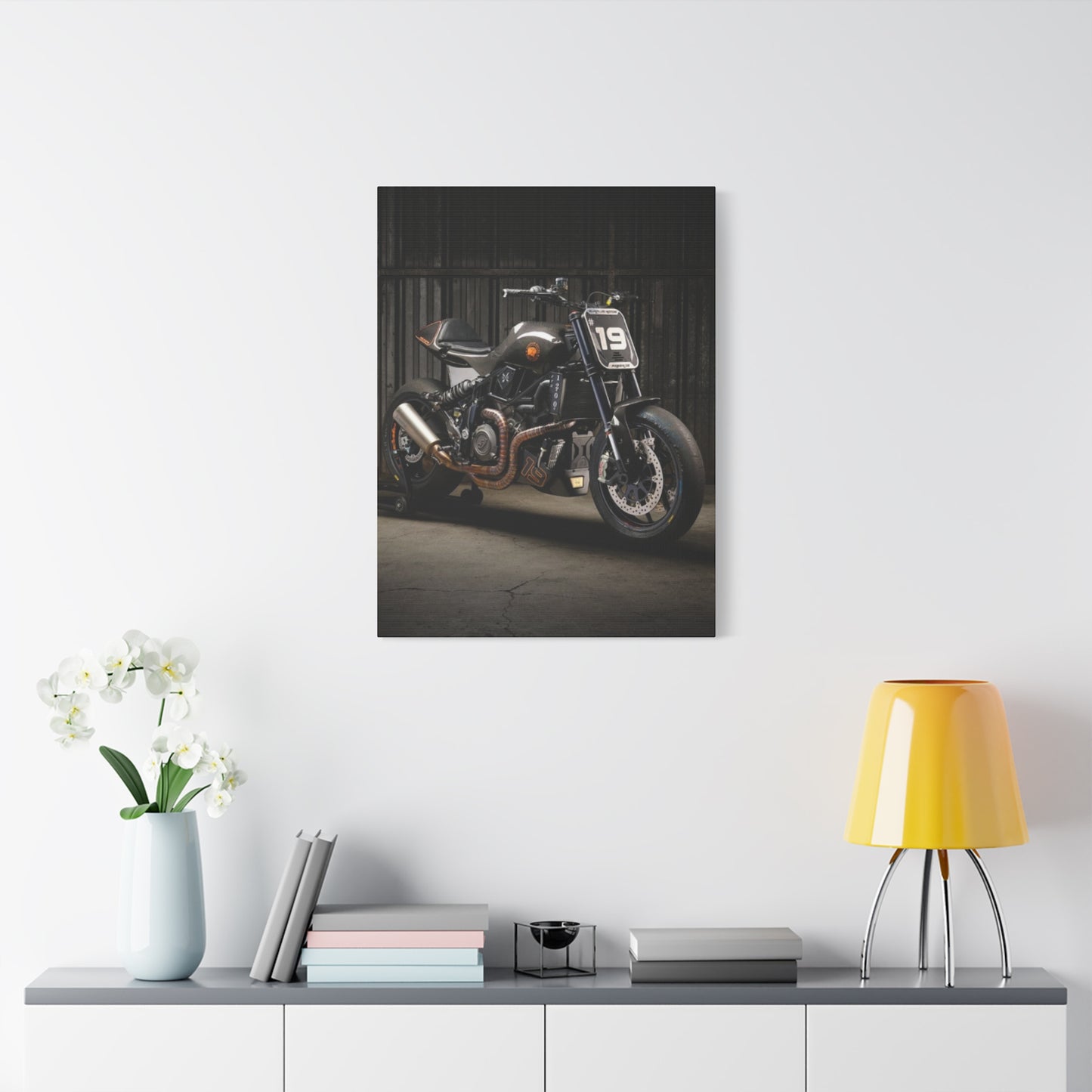 Black Classic Rider Motorcycle Wall Art & Canvas Prints