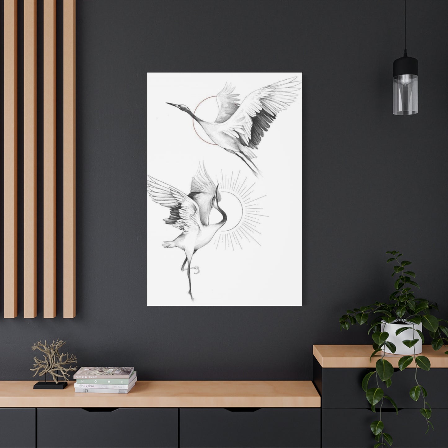 Herons Drawing Wall Art & Canvas Prints