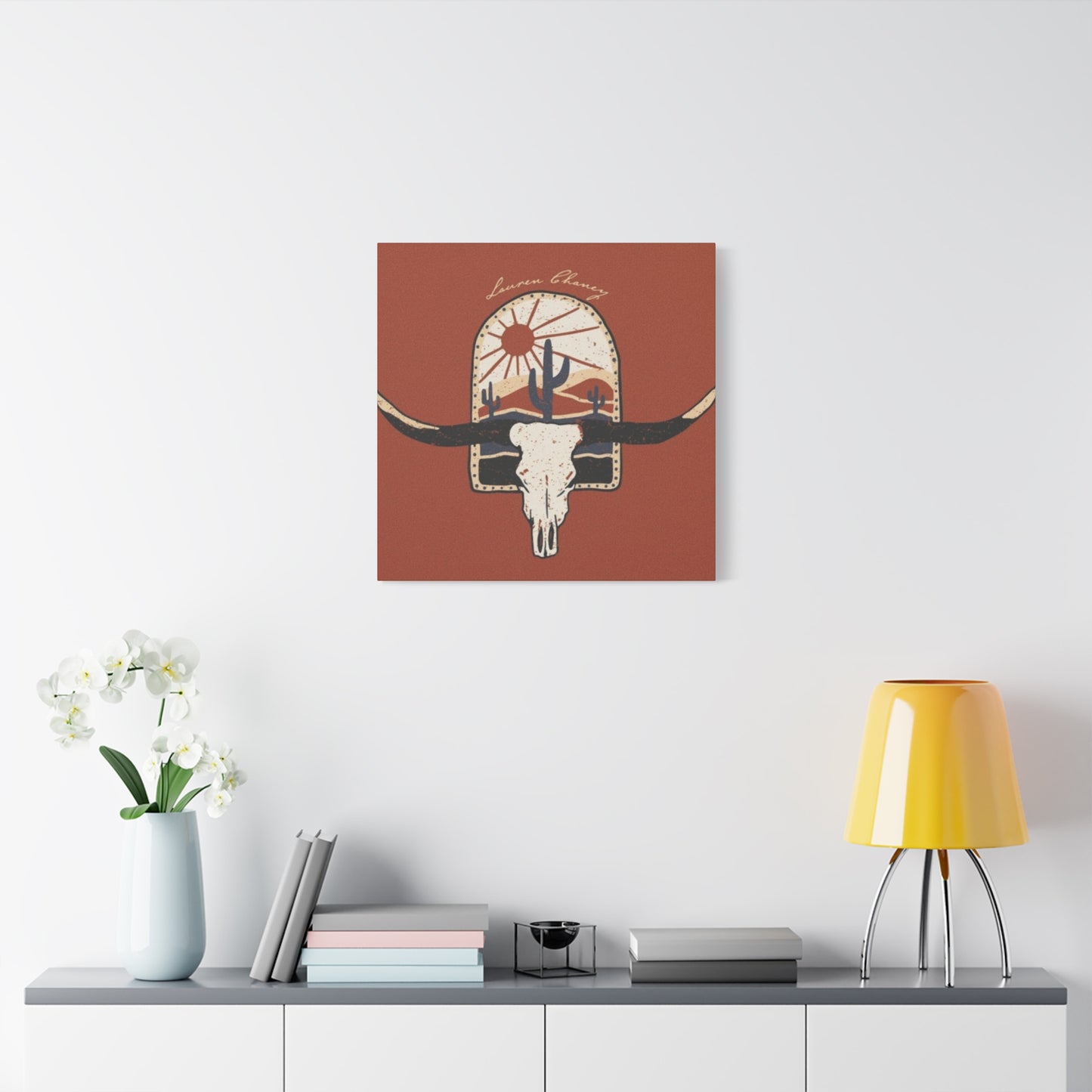 Logo Of Bull Long Horn Wall Art & Canvas Prints