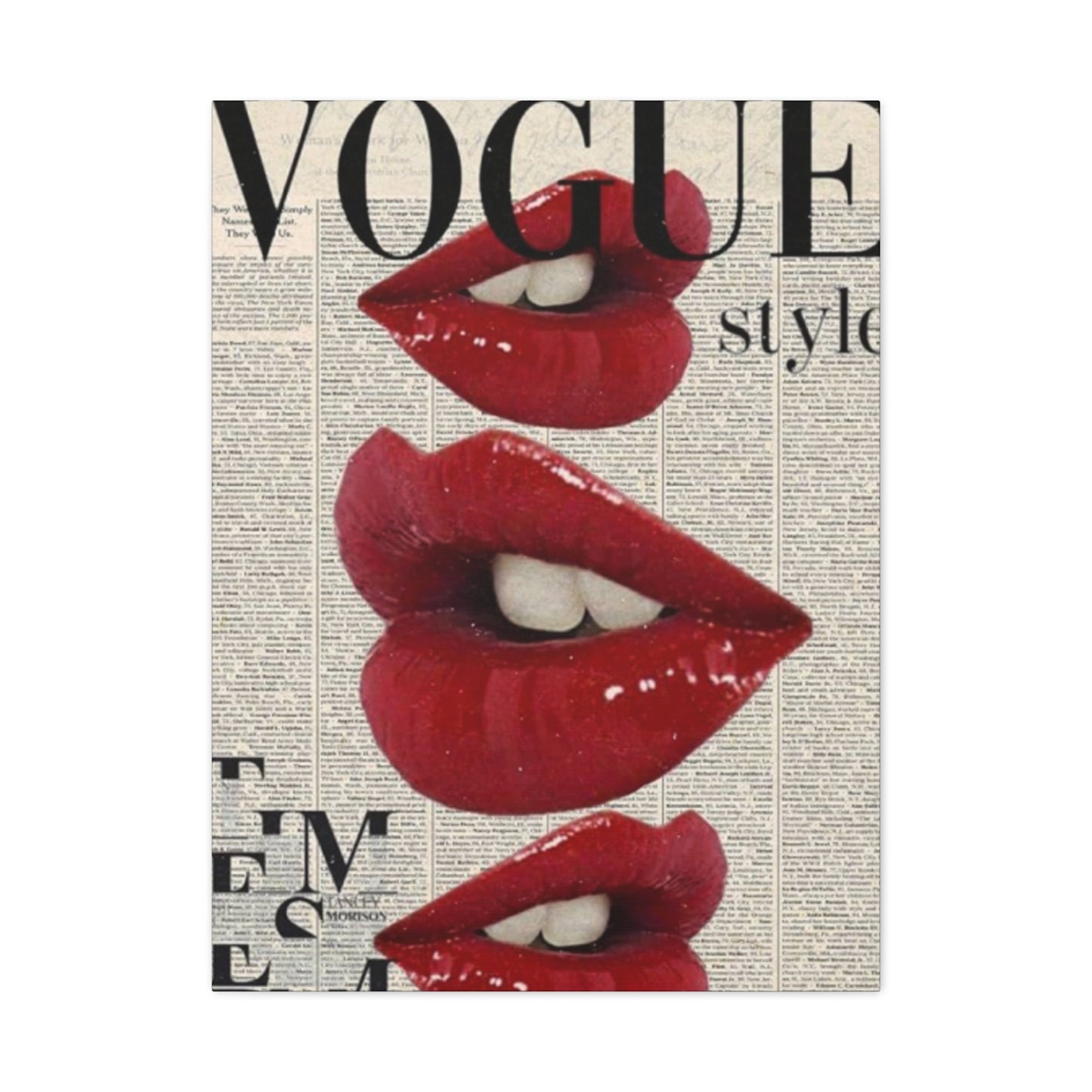 Vogue Lips Modernism Wall Art & Canvas Prints