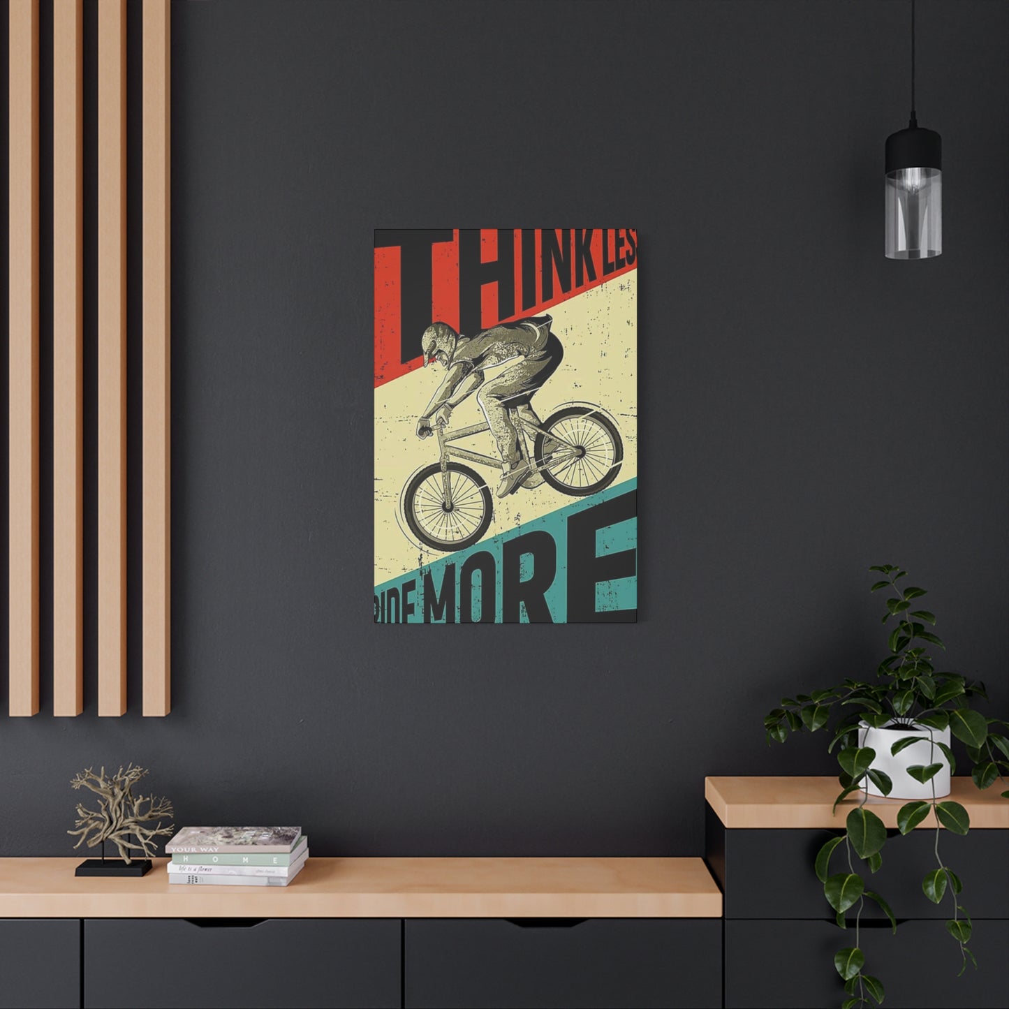 Think Less Ride More Poster Motorcycle Wall Art & Canvas Prints