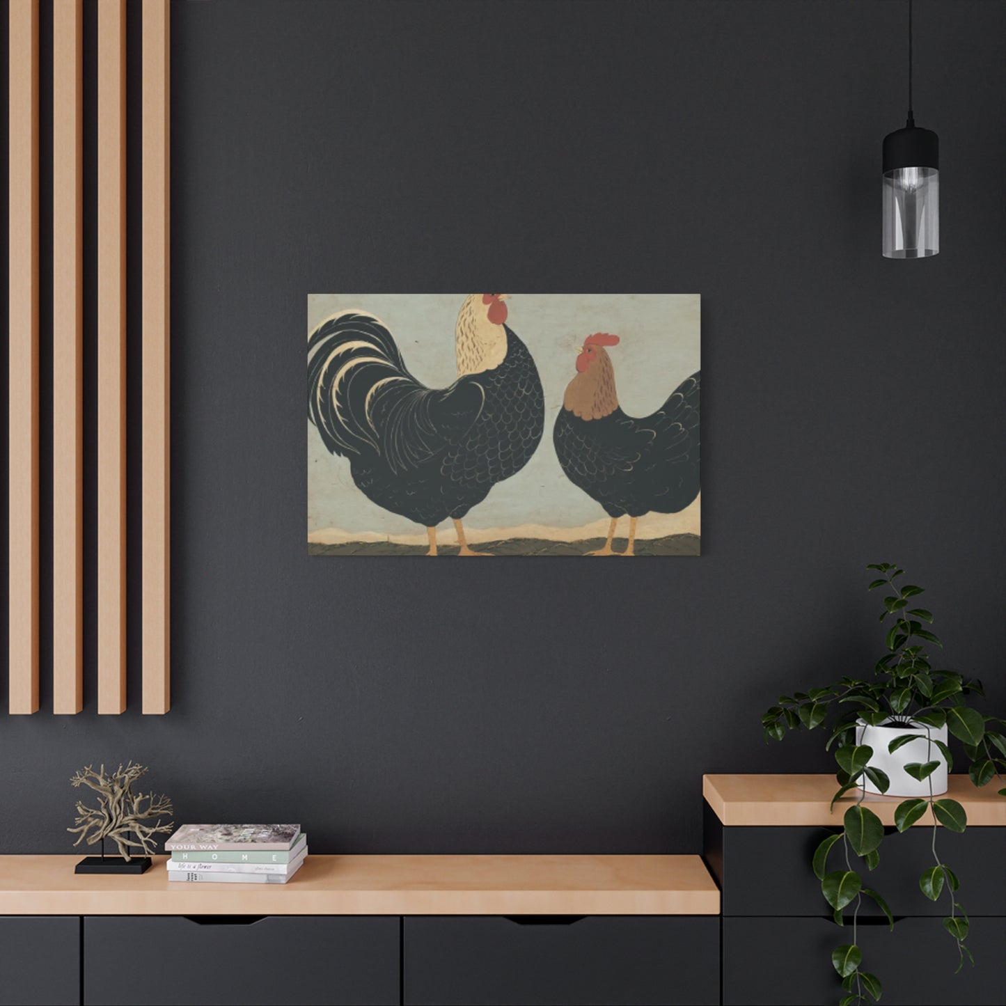 Chicken Couple Kimble Warren Wall Art & Canvas Prints