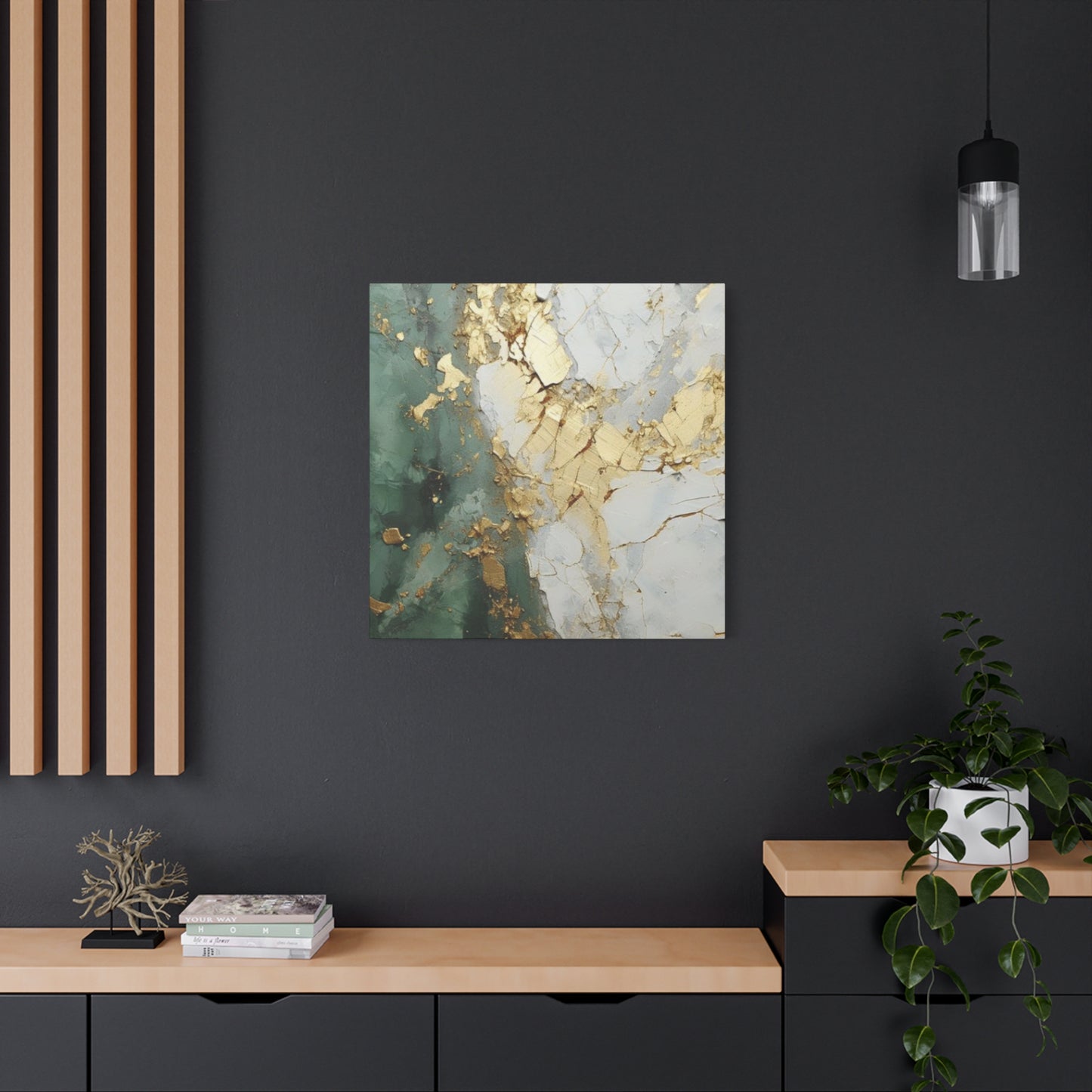 Golden Teal Art Wall Art & Canvas Prints