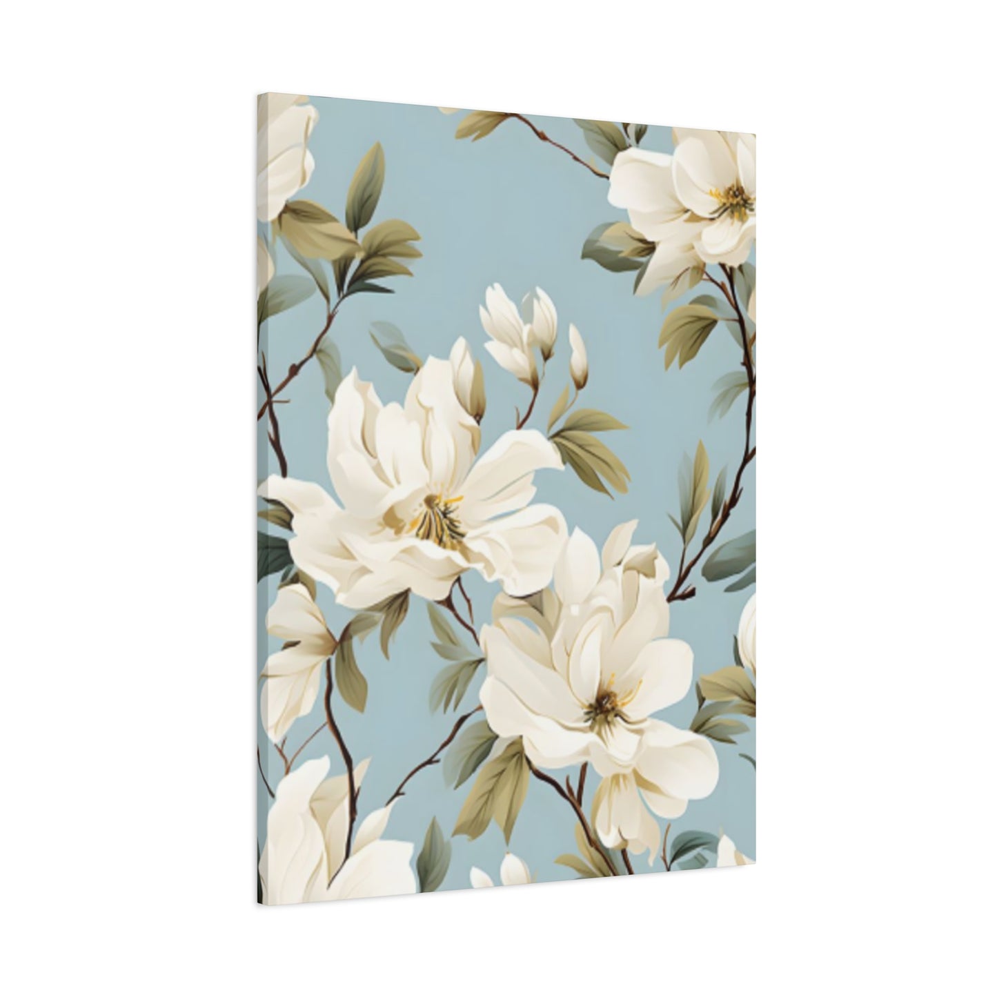 Blue Magnolia Flower Family Painting Wall Art & Canvas Prints