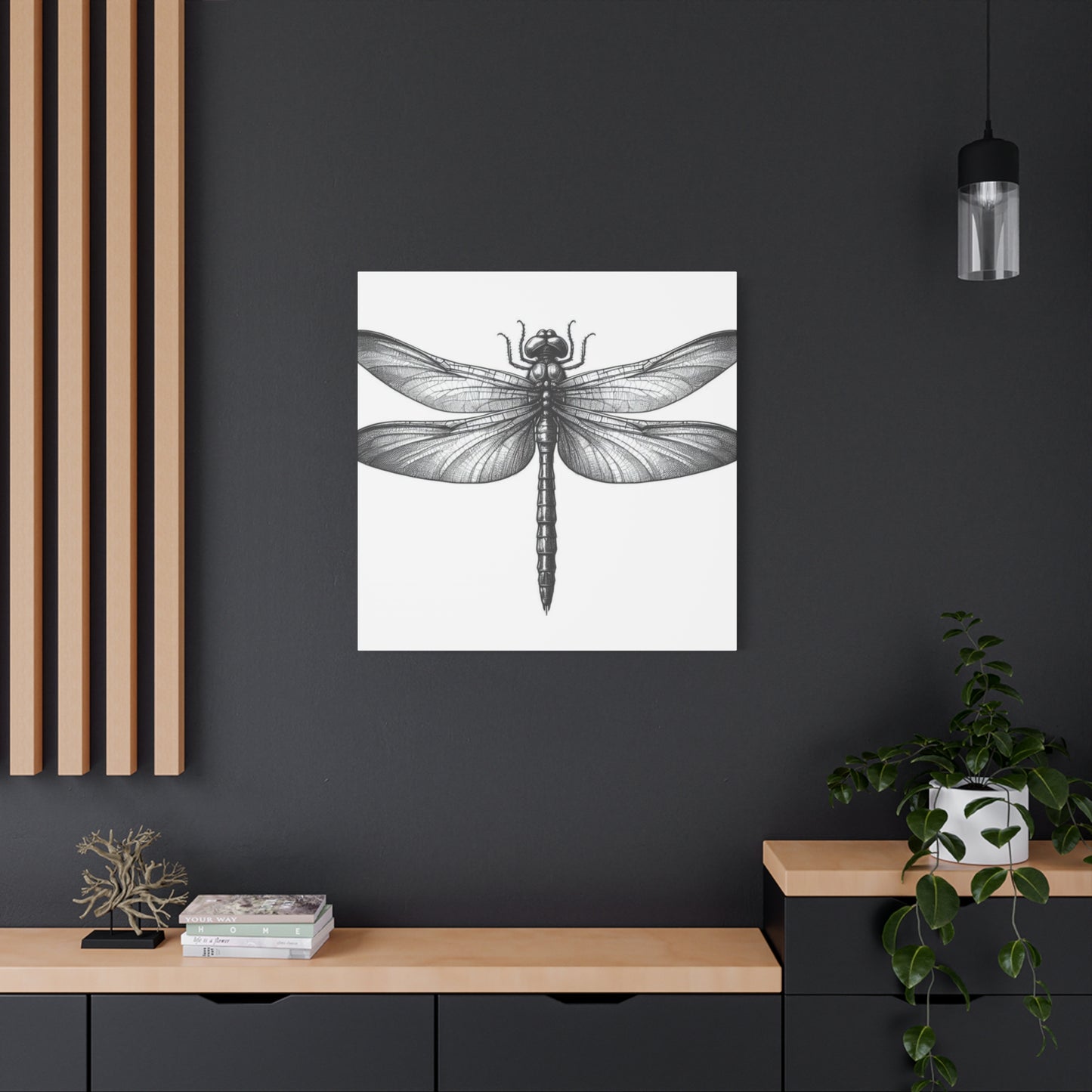 Top of Black Dragonfly Wall Art & Canvas Prints