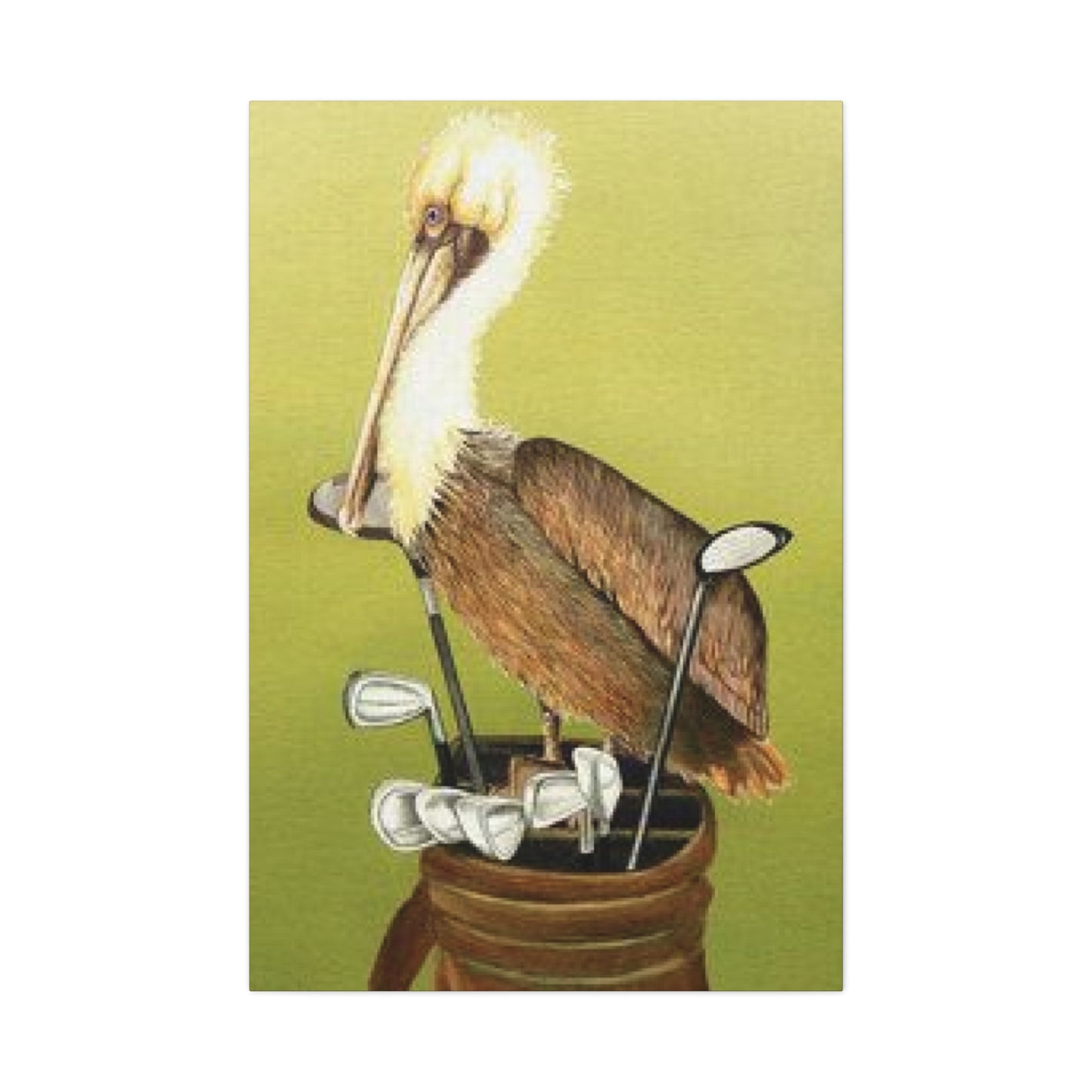 Pelican On a Golf Bag Painting Wall Art & Canvas Prints