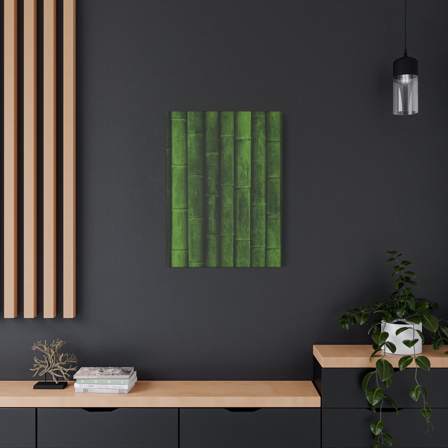 Olive Green Bamboo Painting Wall Art & Canvas Prints