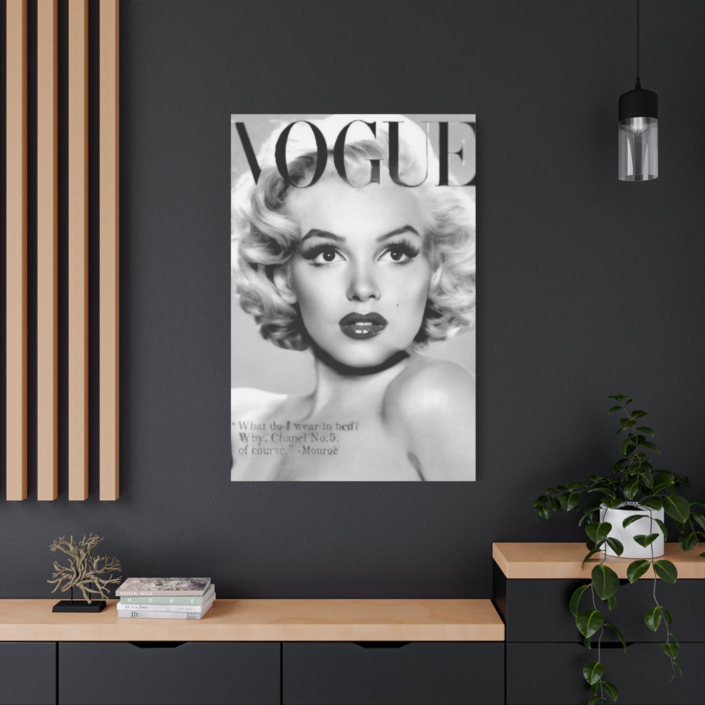 Monochrome Beautiful Face Of Marilyn Monroe On Vogue Wall Art & Canvas Prints