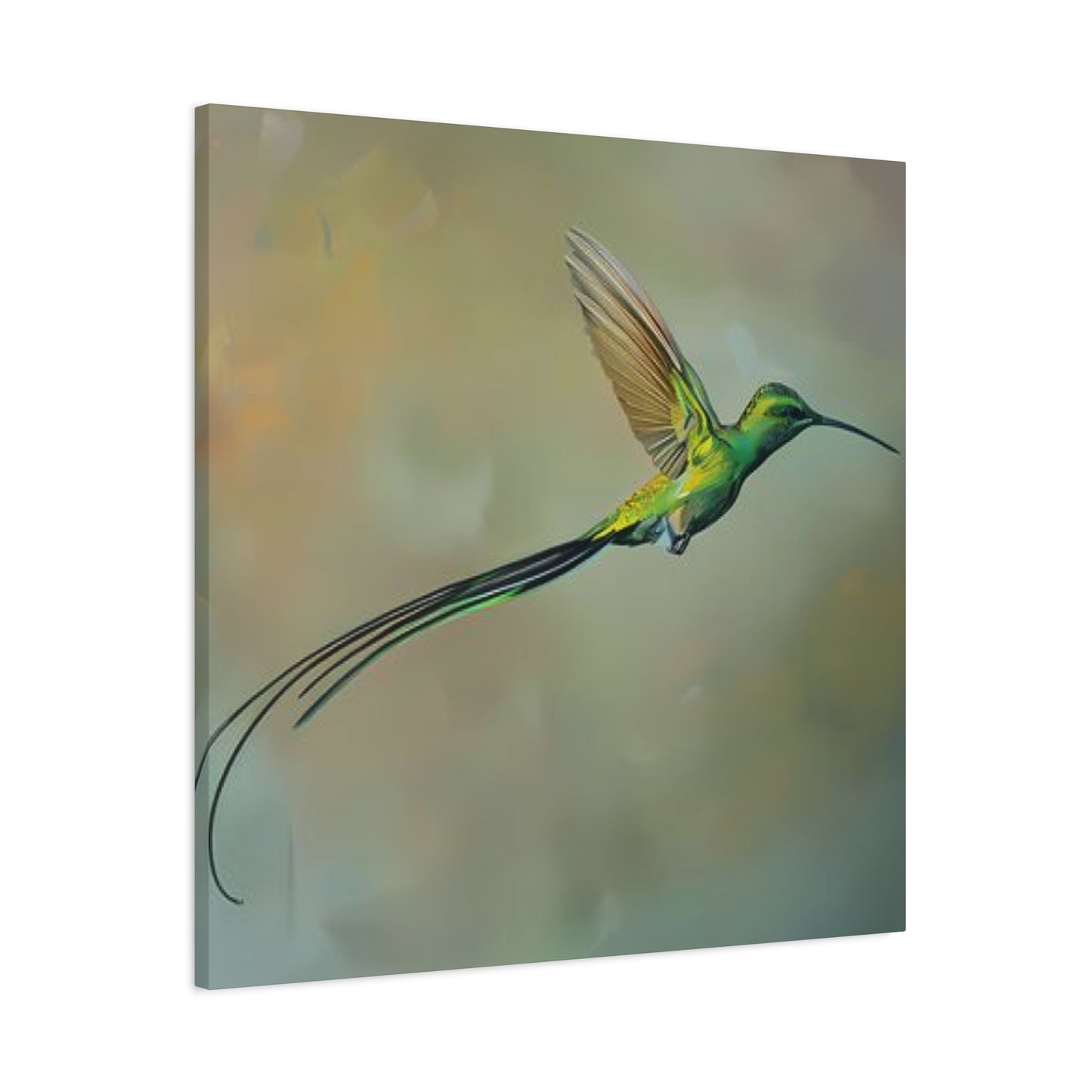 Long Tail Humming Bird Painting Wall Art & Canvas Prints