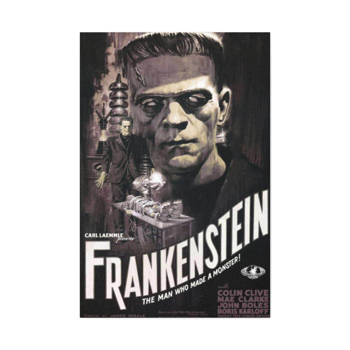 Frankenstein Horror Movie Poster Wall Art & Canvas Prints